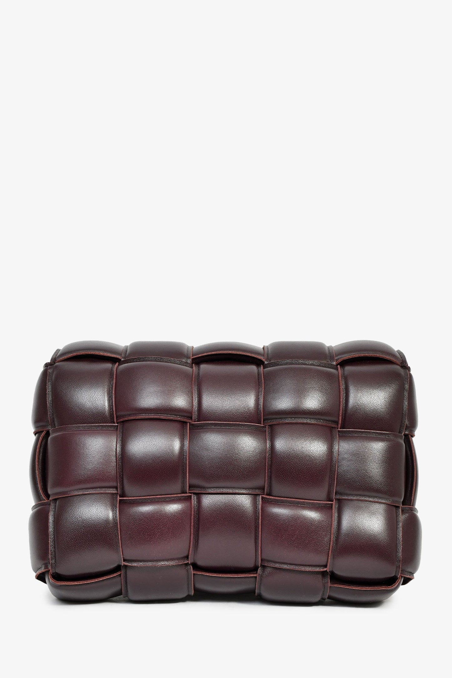 Bottega Veneta Burgundy Leather Intrecciato Padded Cassette Crossbody
