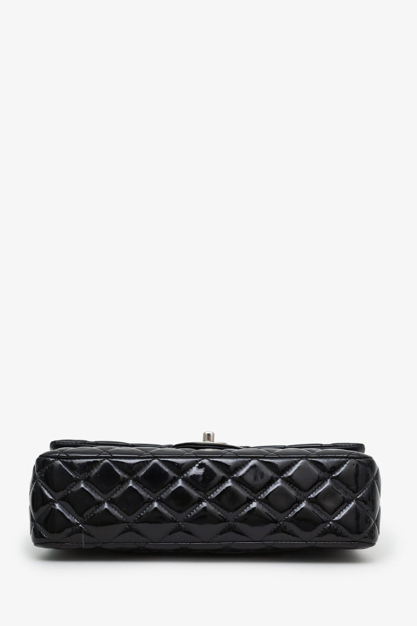 Chanel™ 2012-13 Black Quilted Patent Leather Medium Double Flap