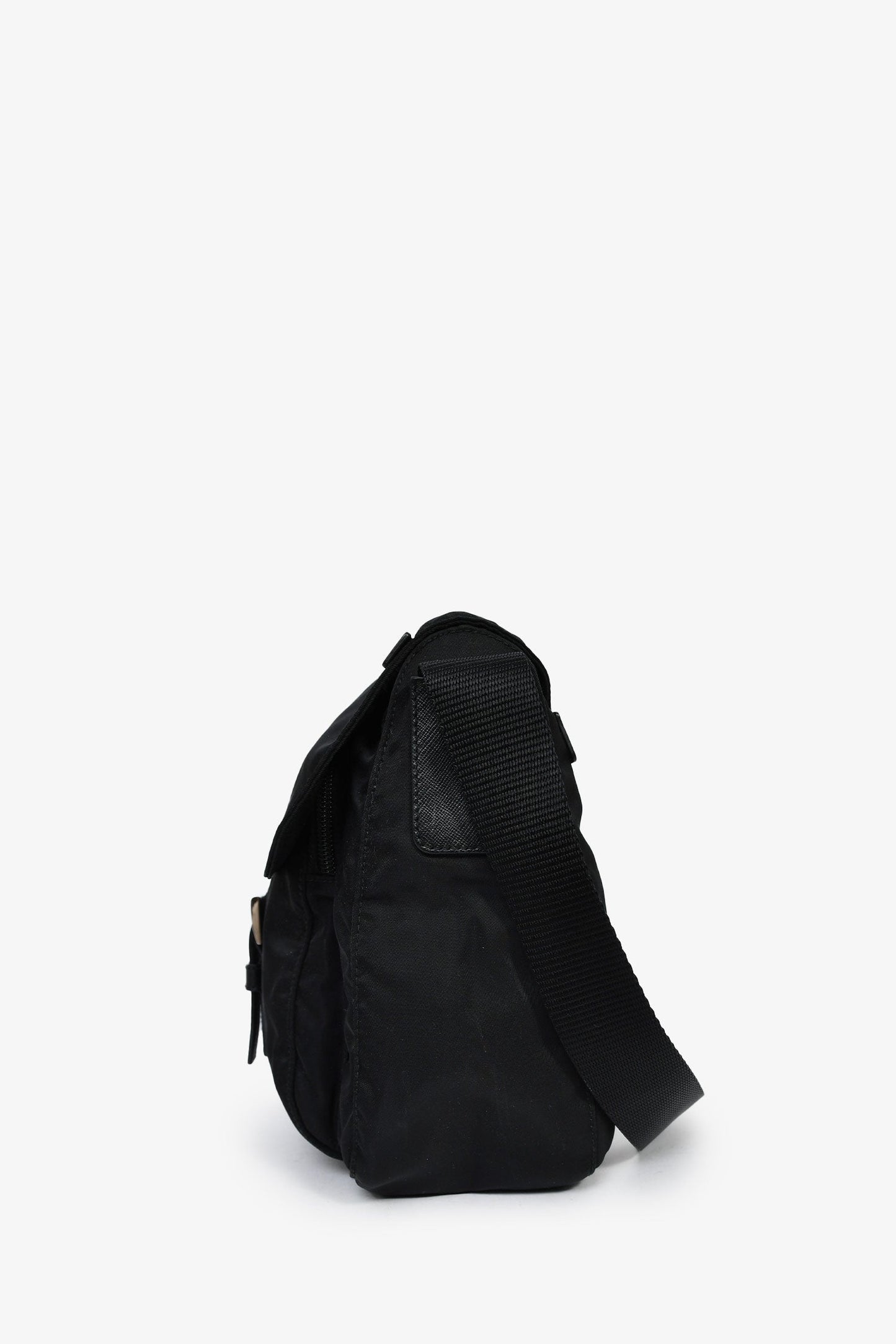 Prada Black Nylon Tessuto Messenger Bag