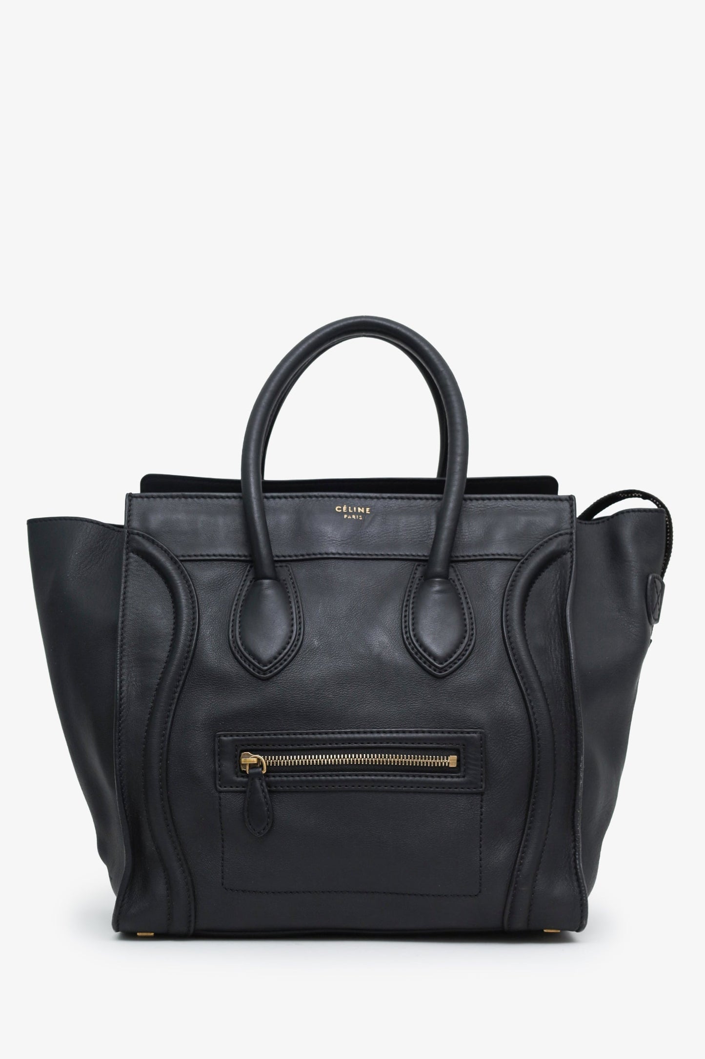 Celine Black Leather Micro Luggage Tote