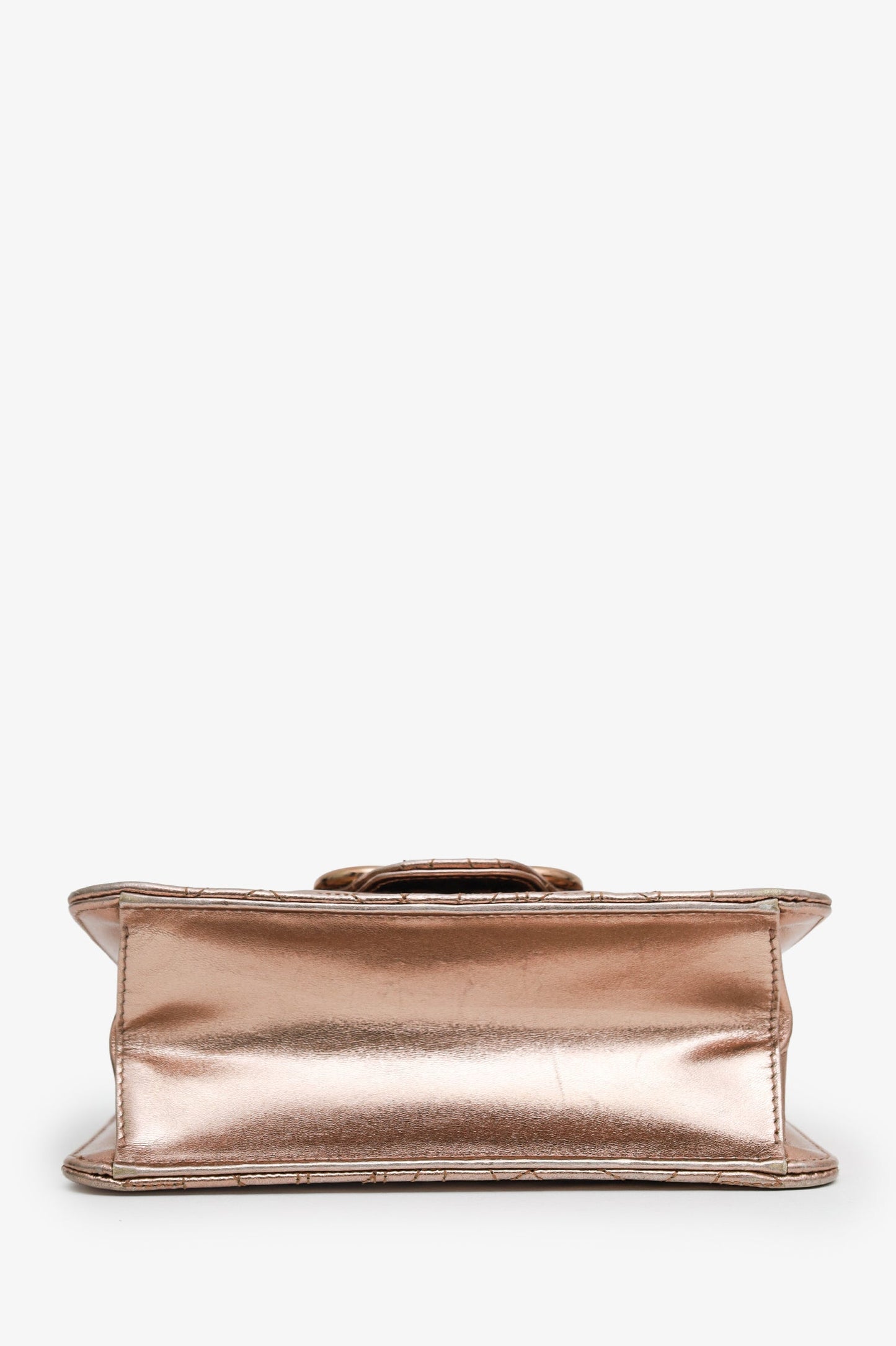 Salvatore Ferragamo Gold Metallic Gancini Quilted Leather Shoulder Bag