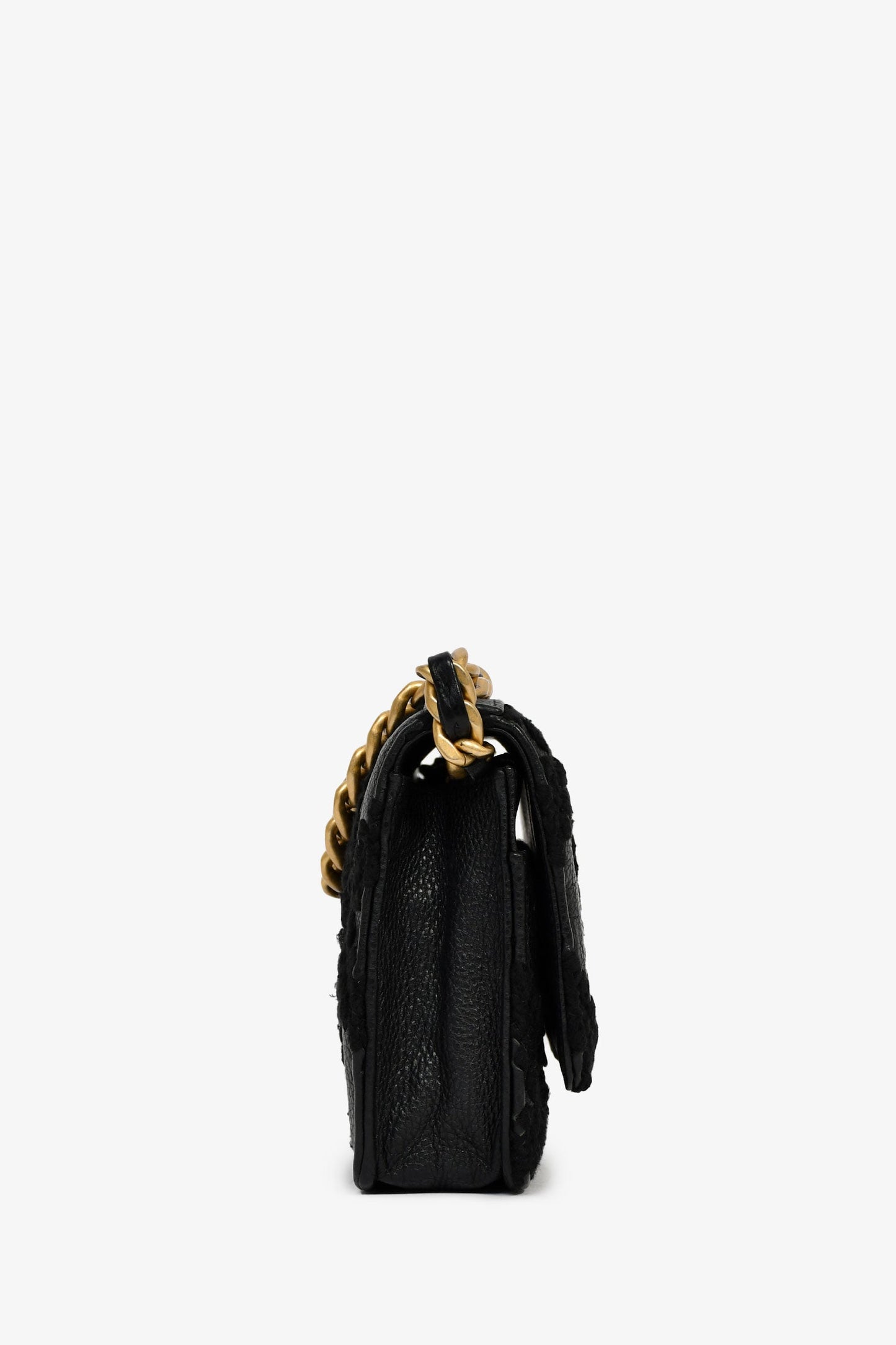Chanel™ 2020 Black Leather Crochet Chanel™ 19 Wallet On Chain