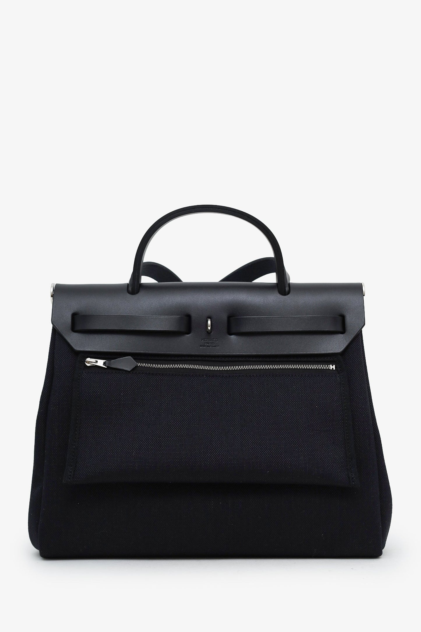 Hermès 2023 Black Toile Canvas and Leather Herbag Zip 31