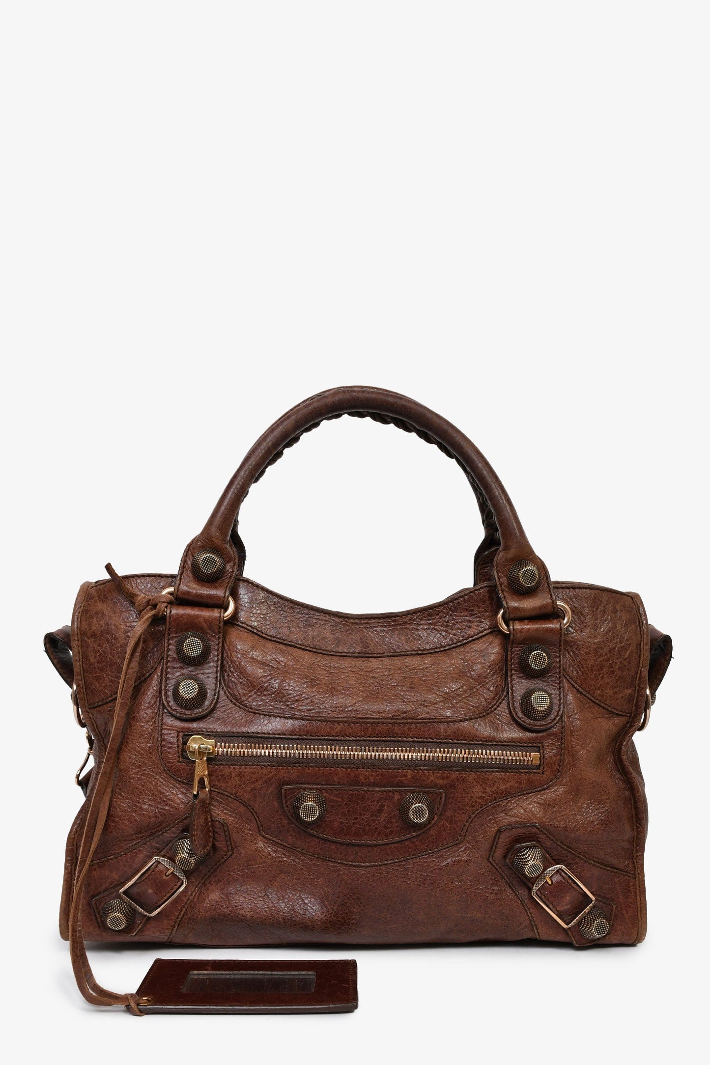 Balenciaga Vintage Rust Brown Leather City Bag RGHW