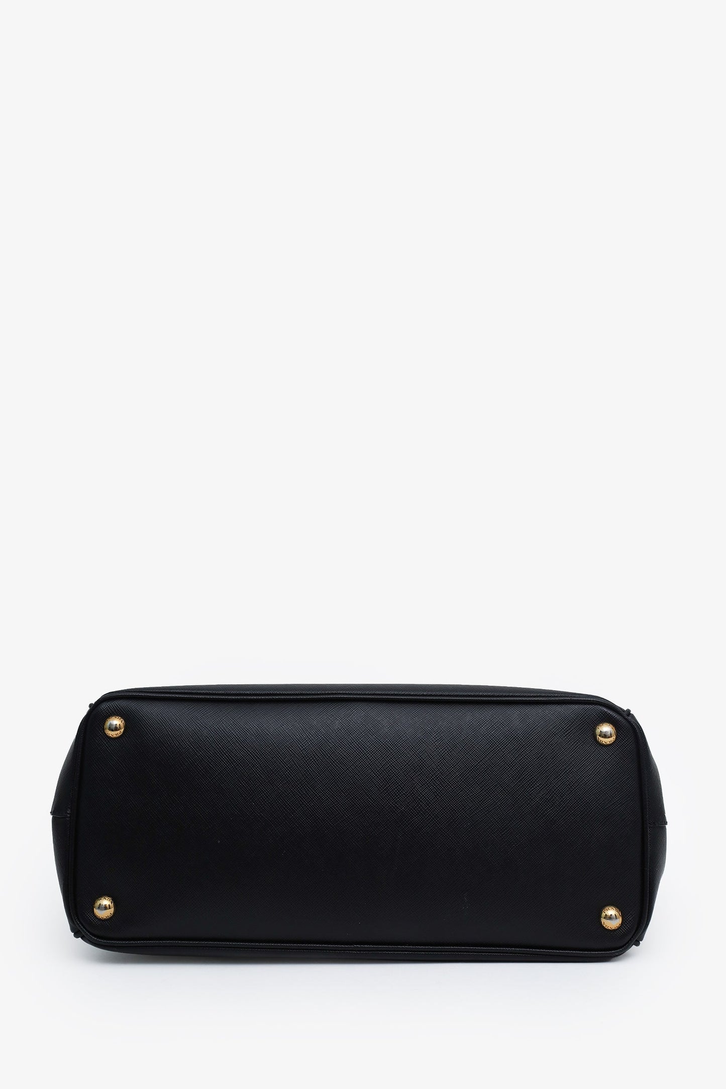 Prada Black Saffiano Leather Medium Double Zip Galleria Tote With Strap