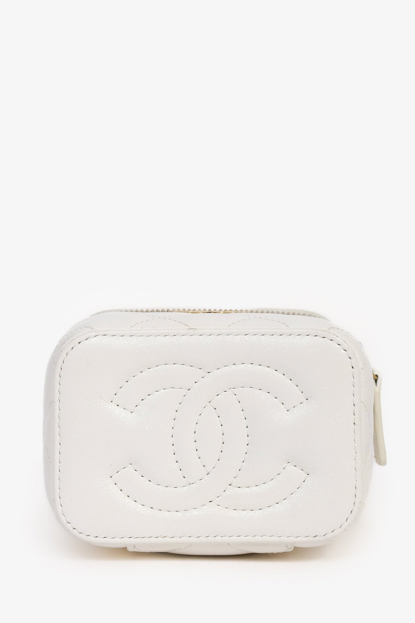 Chanel™ 2022 White Lambskin Mini Vanity On Chain