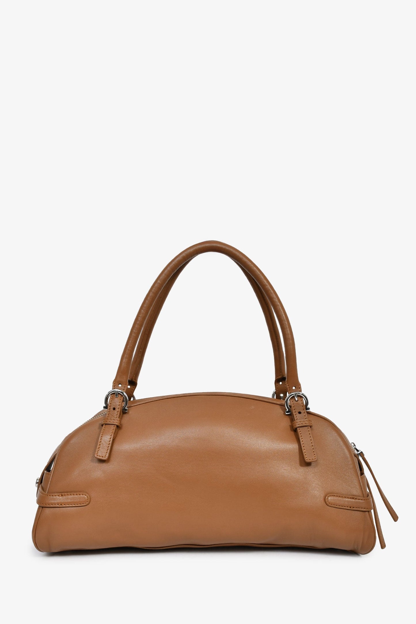 Salvatore Ferragamo Brown Leather Gancini Bag