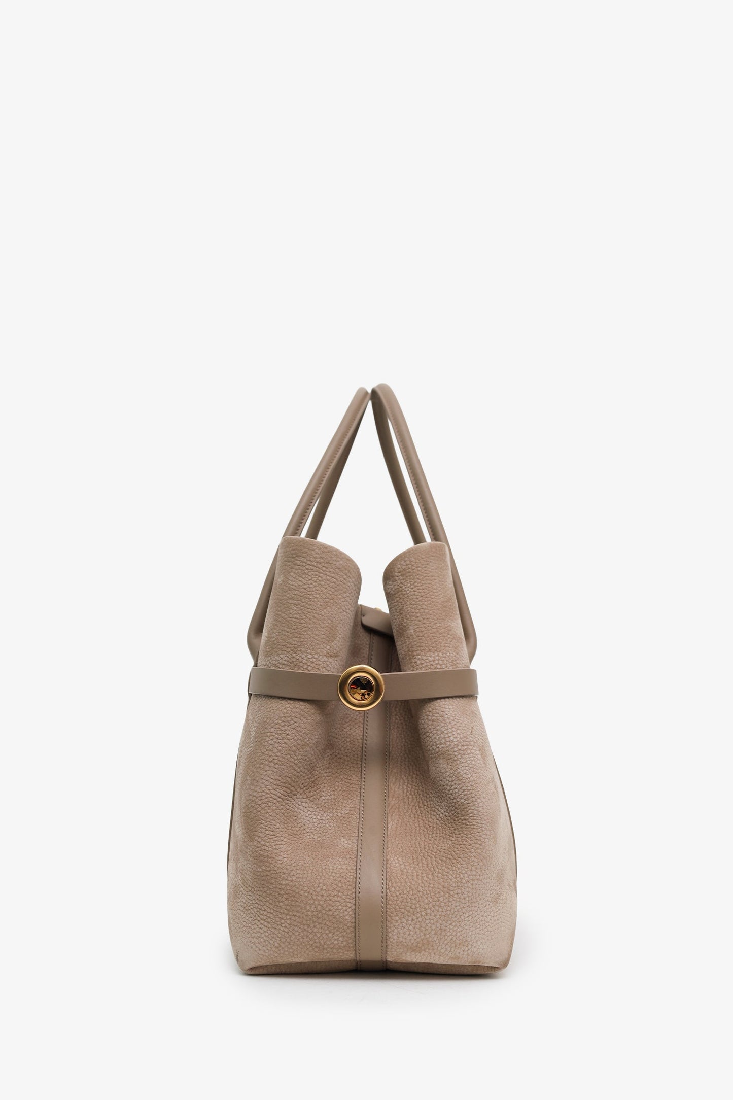 Loro Piana Taupe Calfskin Ghiera Shopper Large Tote