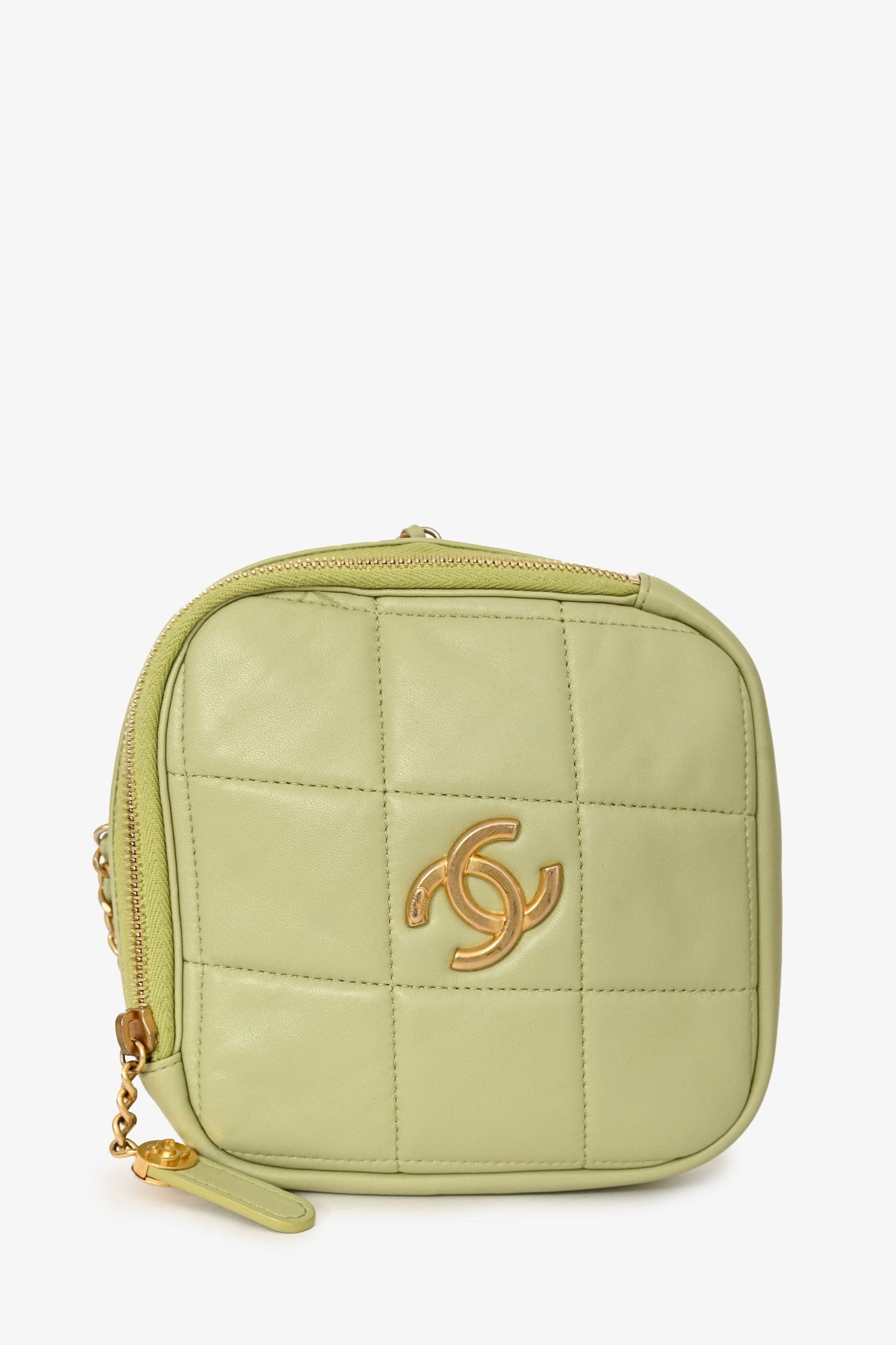 Chanel™ 2019-2020 Green Lambskin Leather Diamond CC Crossbody