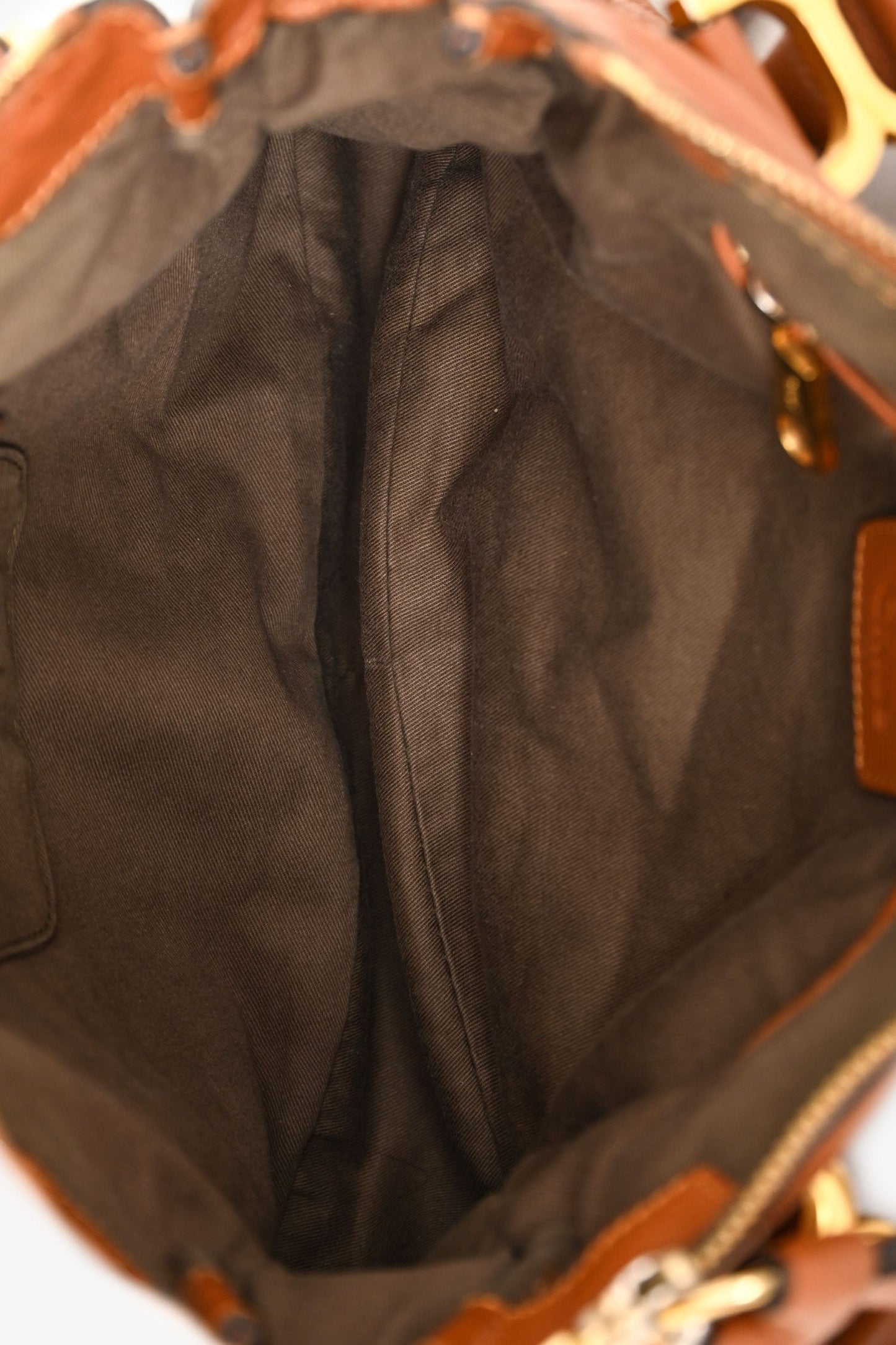 Chloe Brown Leather Medium Marcie Shoulder Bag with Strap