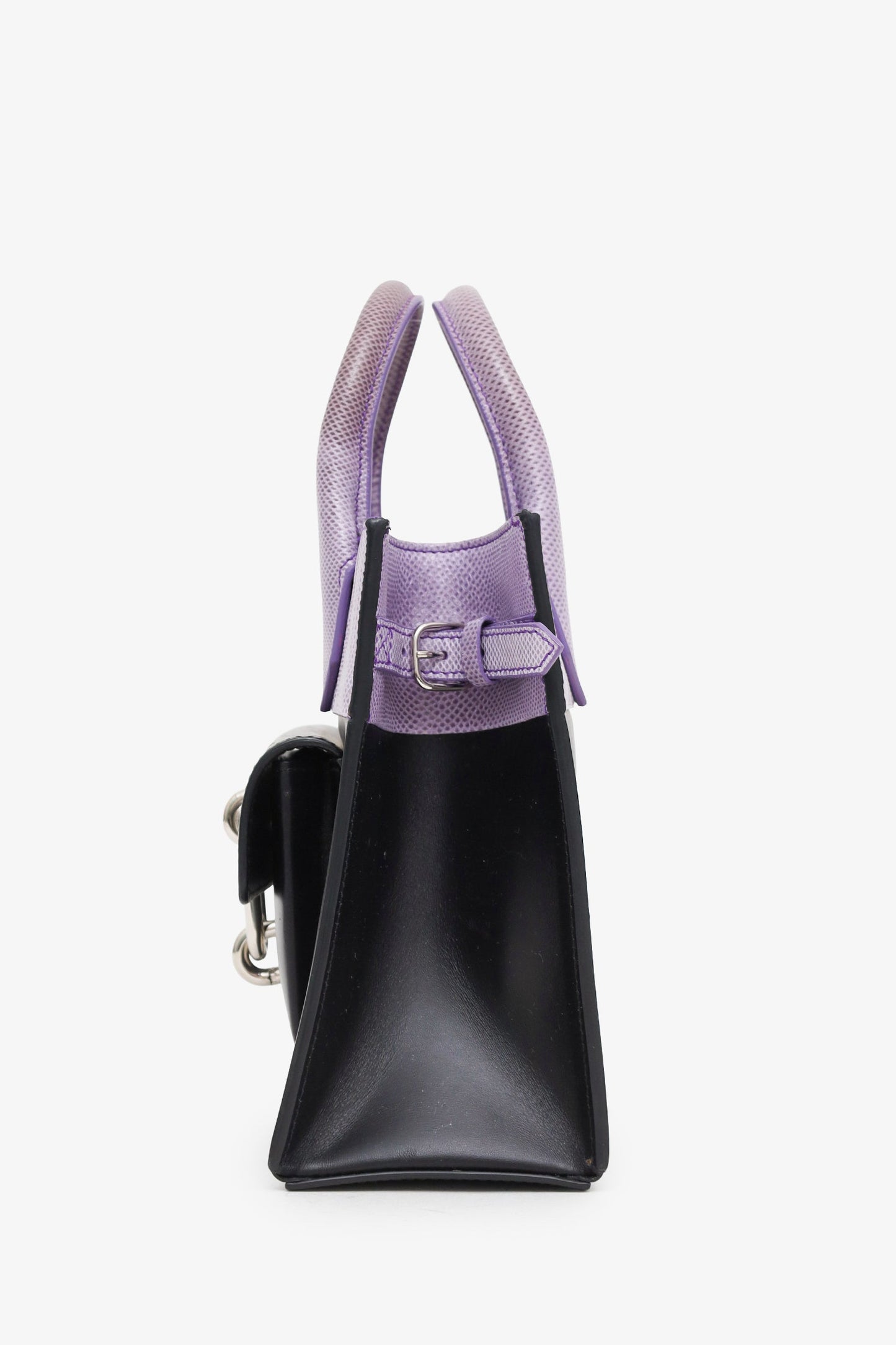 Balenciaga Black/Purple Karung Mini Maillon All Afternoon Bag With Strap