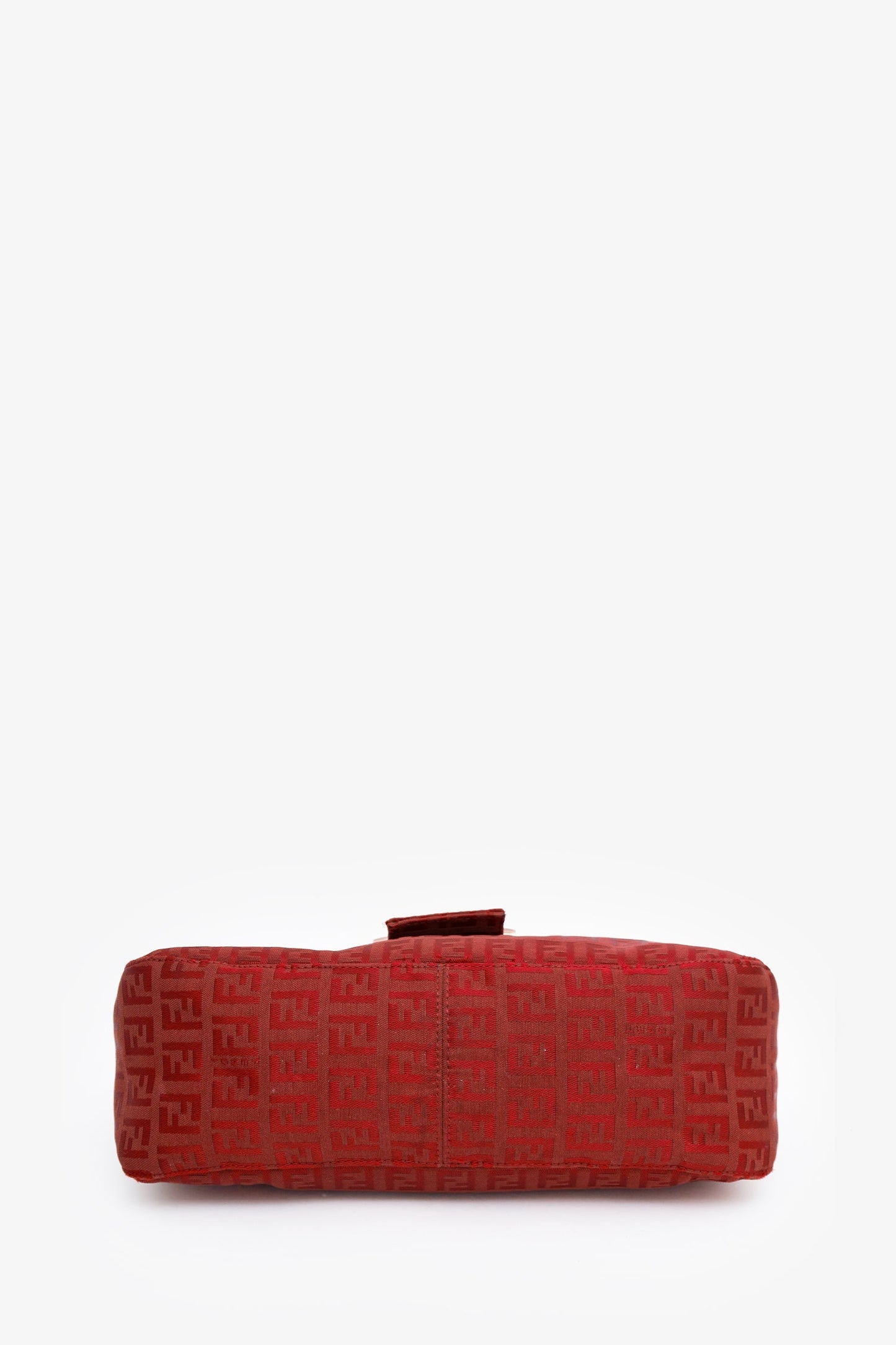 Fendi Red FF Zucca Canvas Baguette Flap Bag