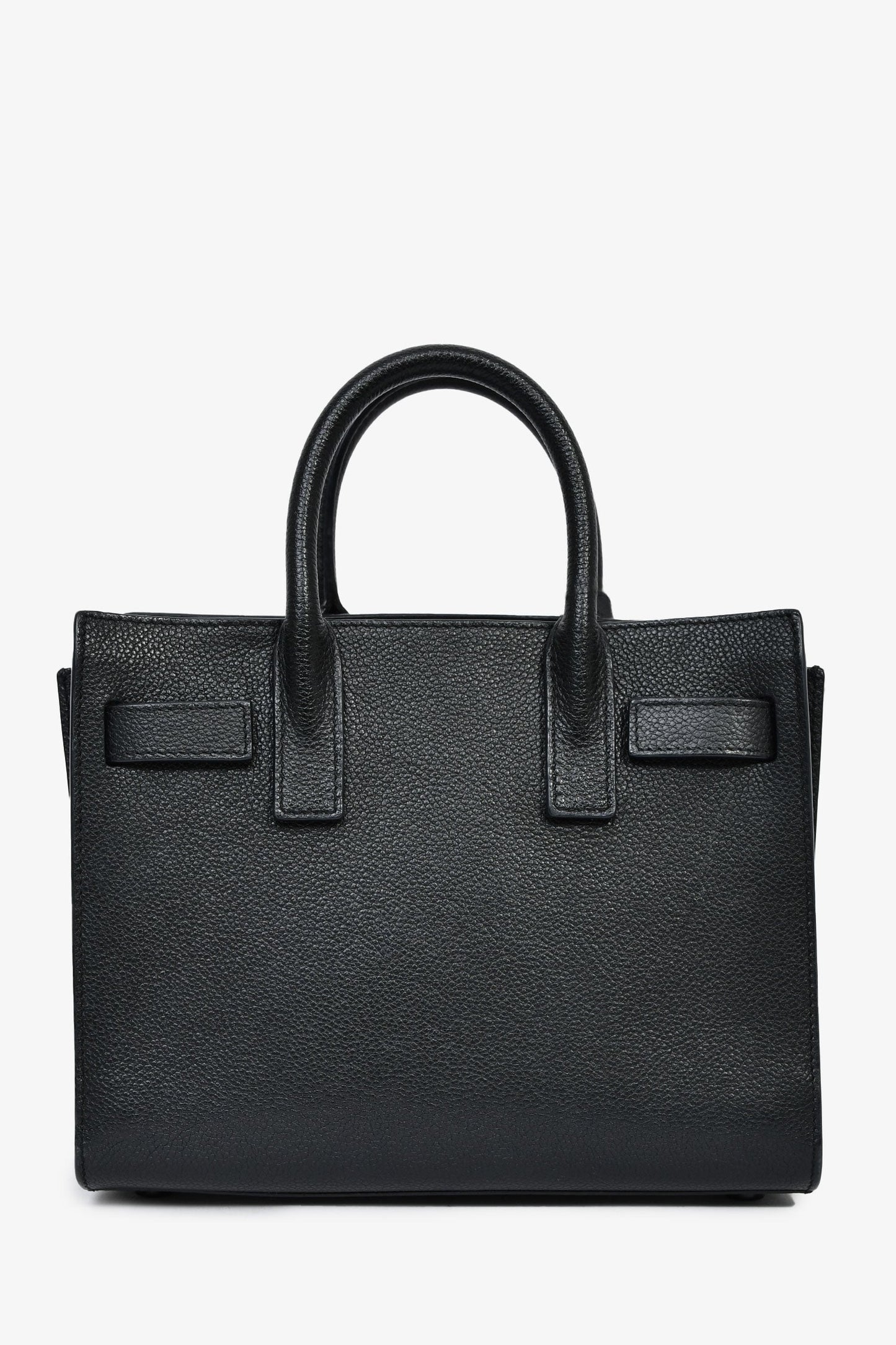 Saint Laurent Black Grained Leather Nano 'Sac de Jour' with Strap