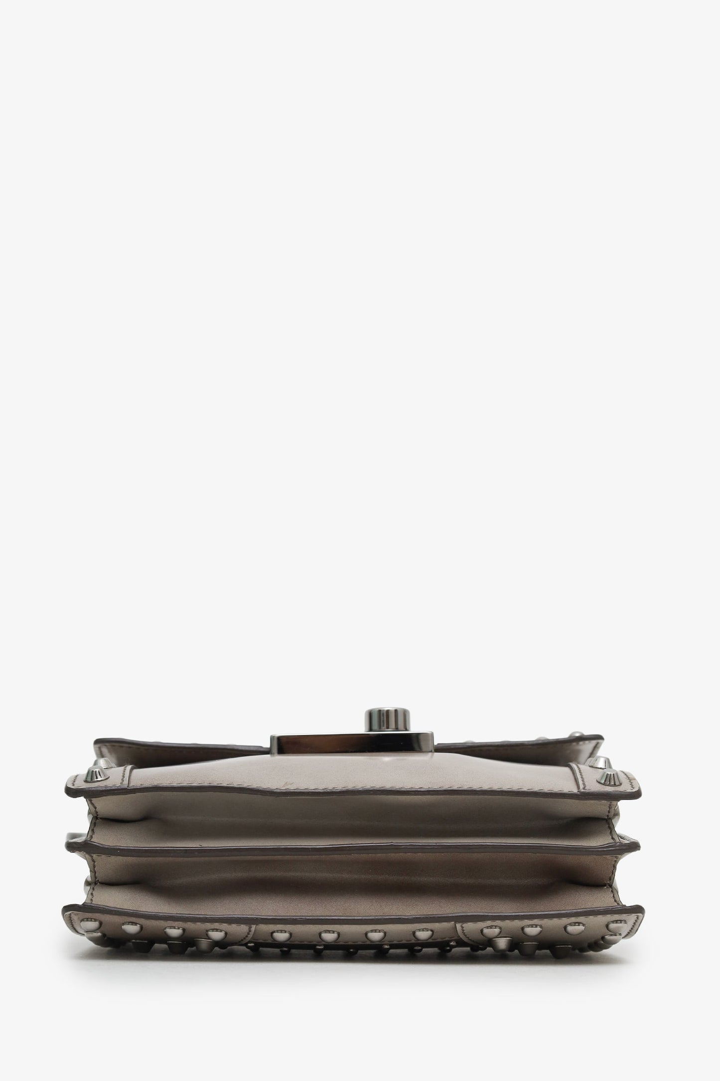 Prada Grey Spazzolato Studded Mini Sound Bag