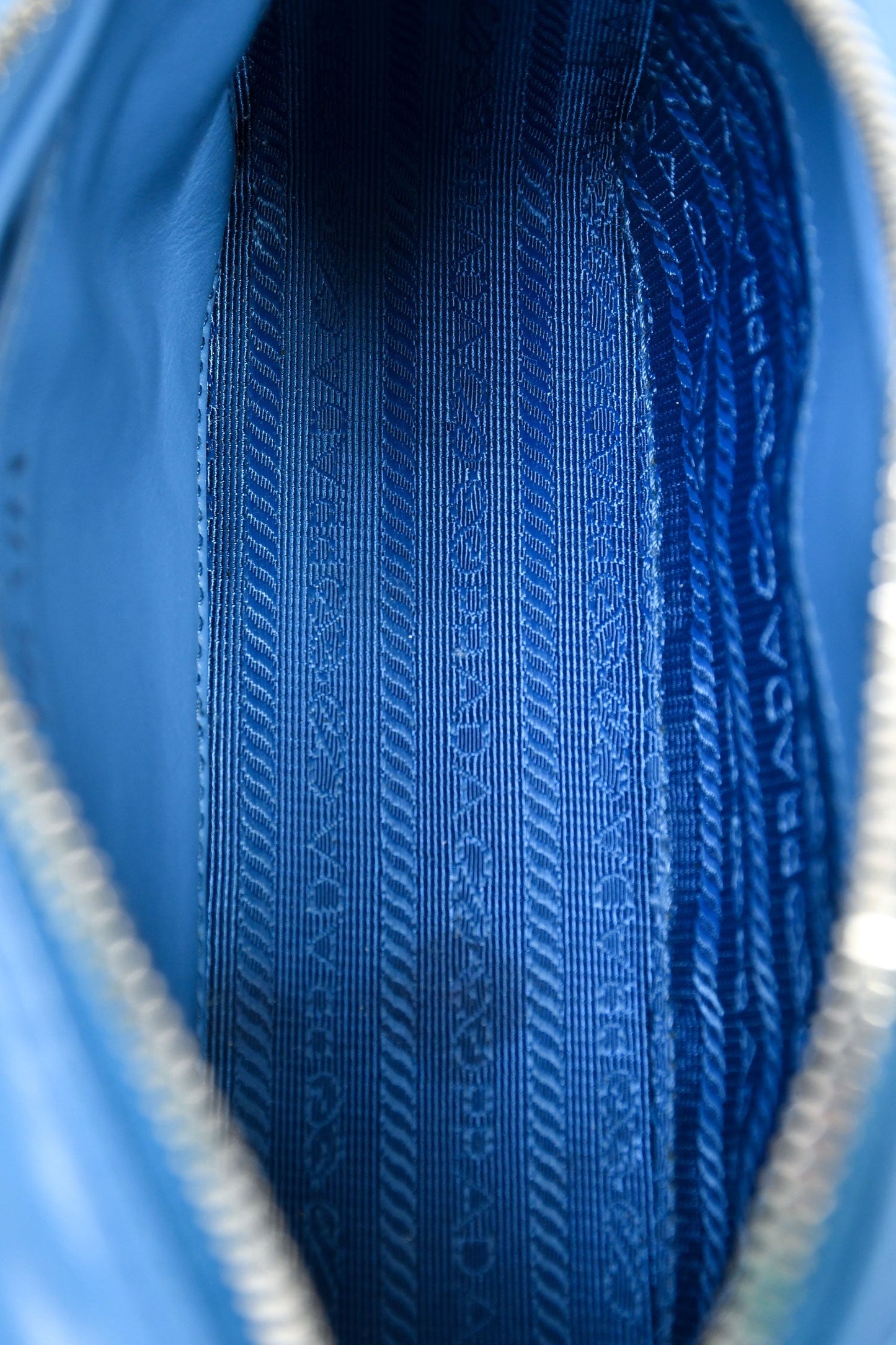 Prada Blue Calfskin Leather Diagramme Camera Bag