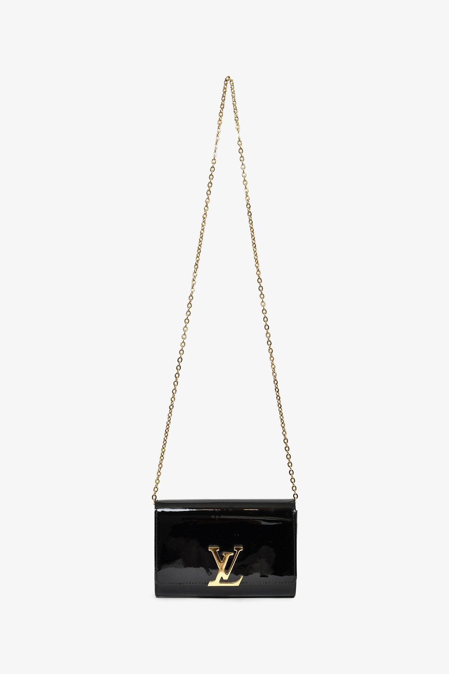 Louis Vuitton Black Patent Leather Louise PM Chain Crossbody Bag