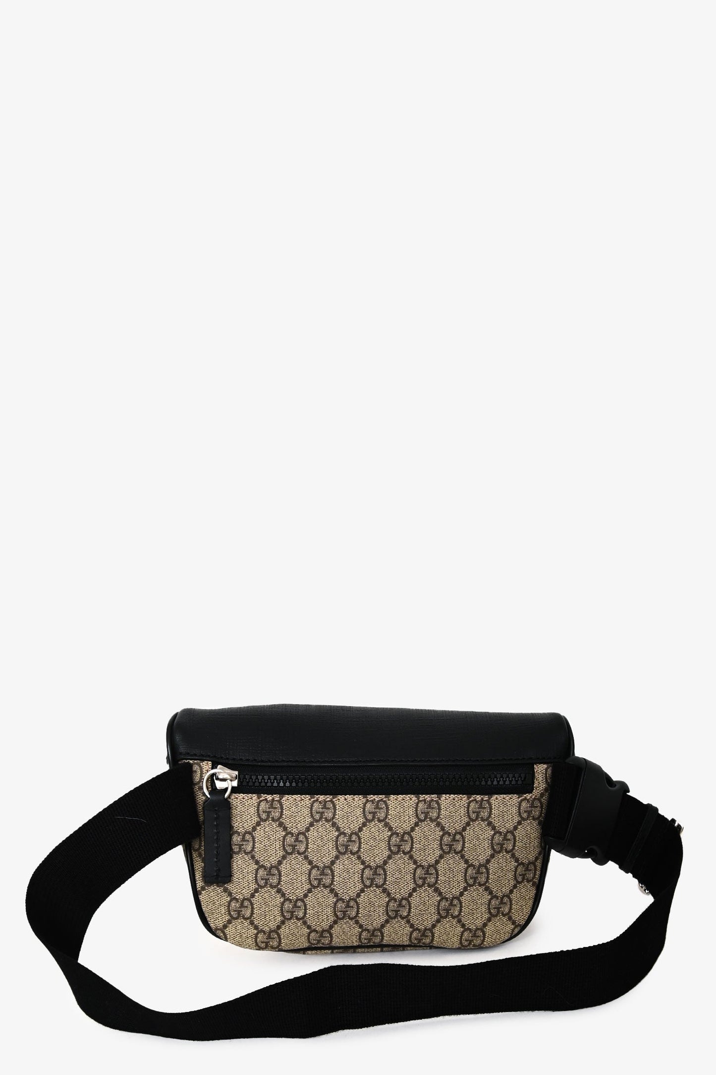Gucci Black/Beige GG Supreme Belt Bag