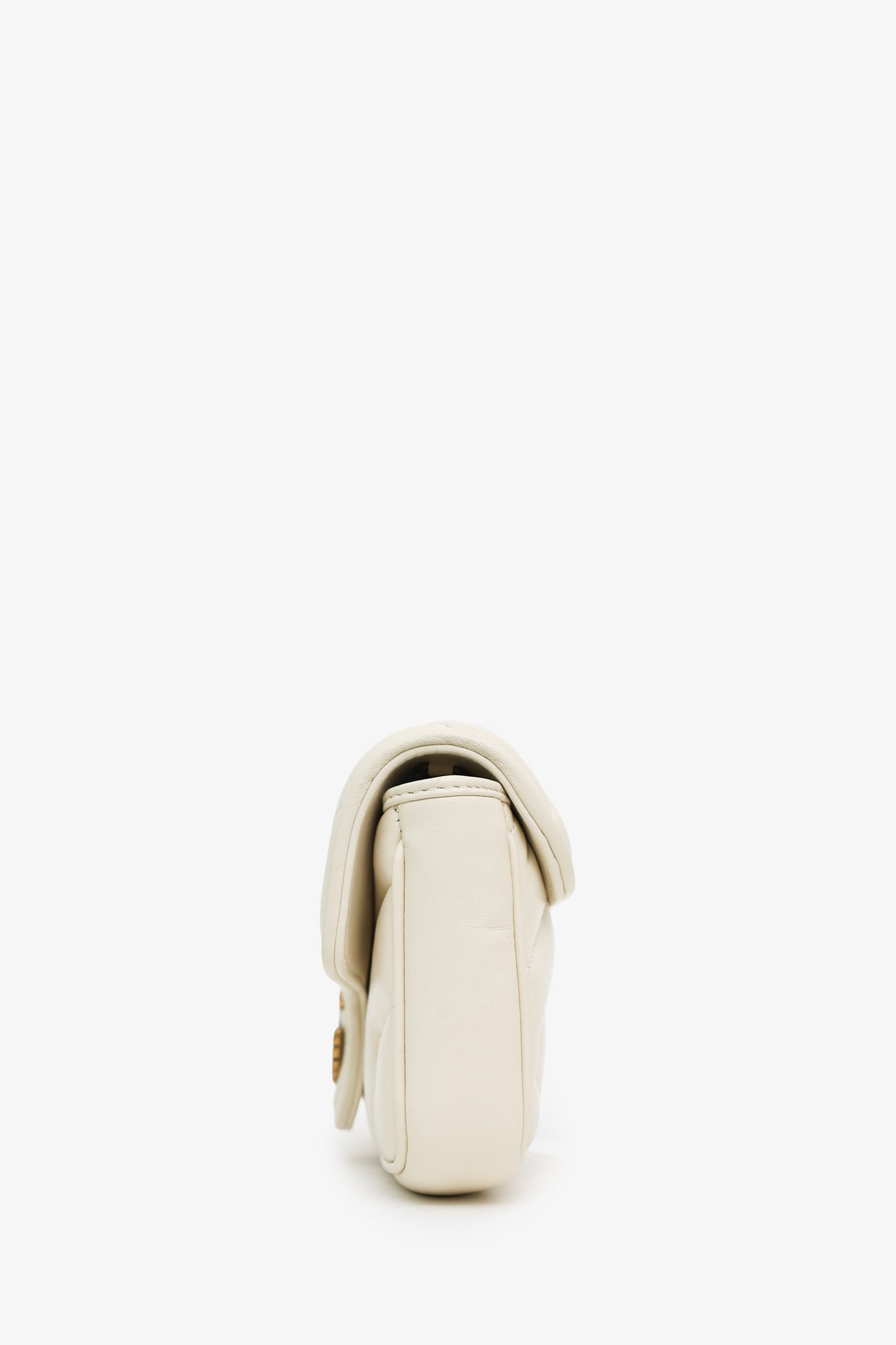 Gucci White GG Marmont Small Crossbody Bag GHW