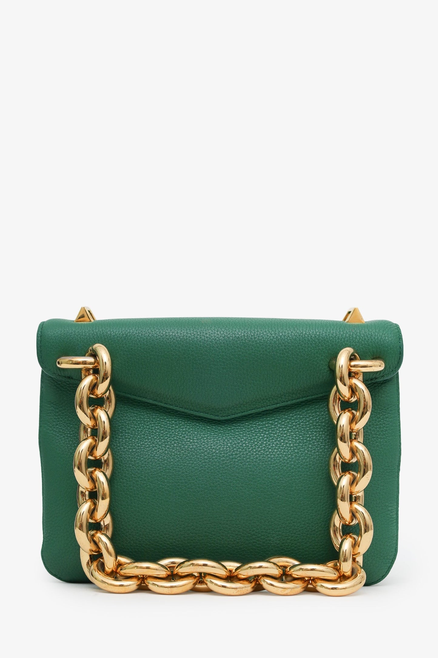 Bottega Veneta Green/Gold Mount Envelope Crossbody Bag