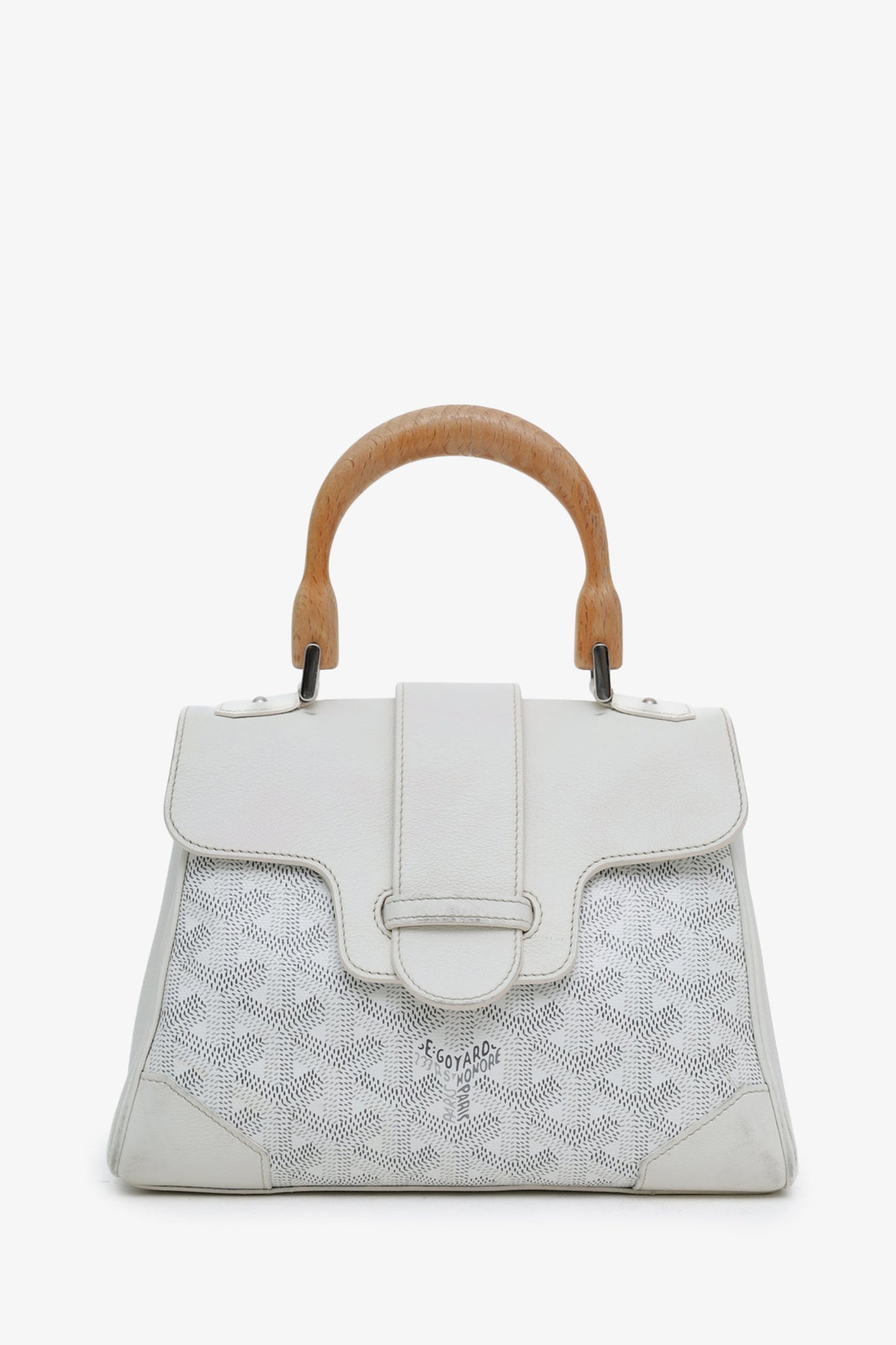 Goyard White Goyardine Mini Saigon Bag With Strap