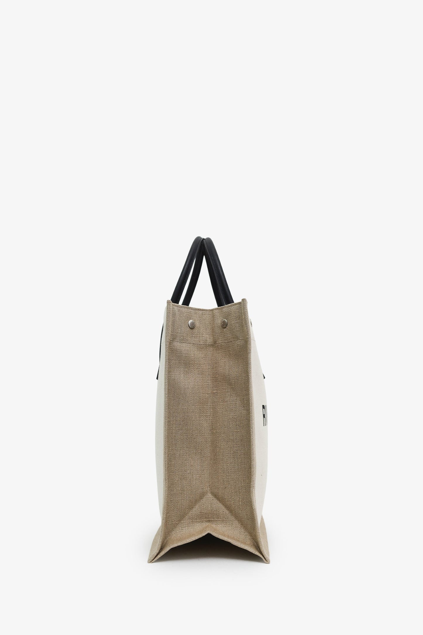 Saint Laurent Beige/Black Canvas Large Rive Gauche Canvas Tote