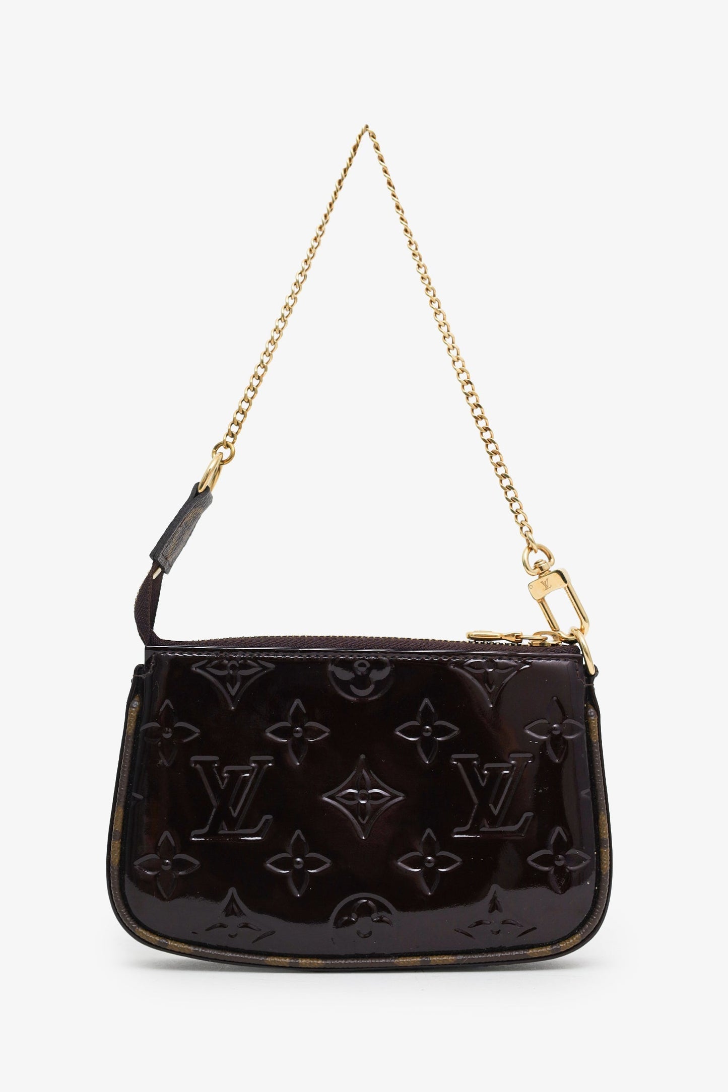 Louis Vuitton Burgundy Monogram Vernis Mini Pochette Accessoires