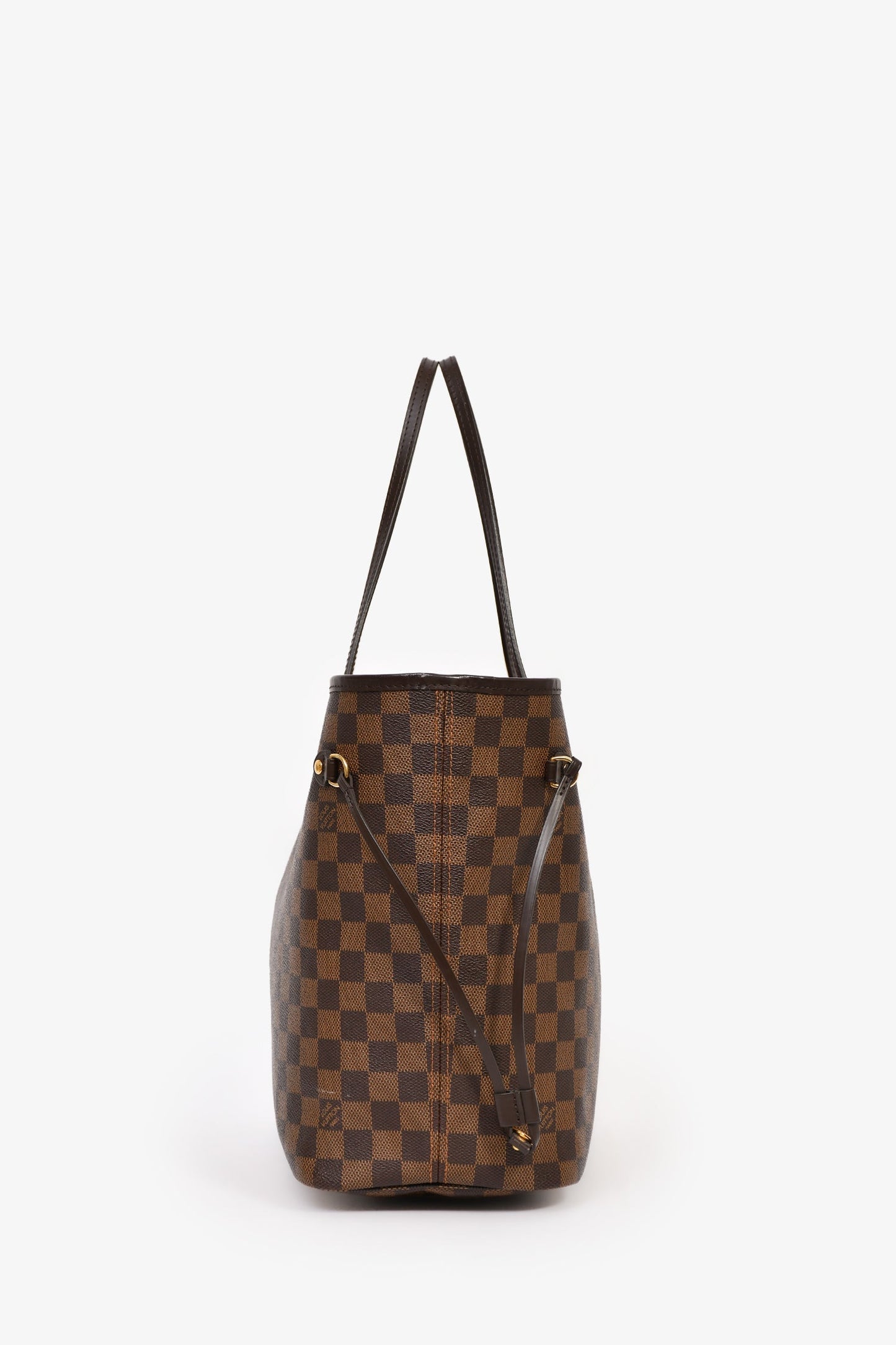 Louis Vuitton Brown Damier Ebene Cerise Red Neverfull MM with Pouch