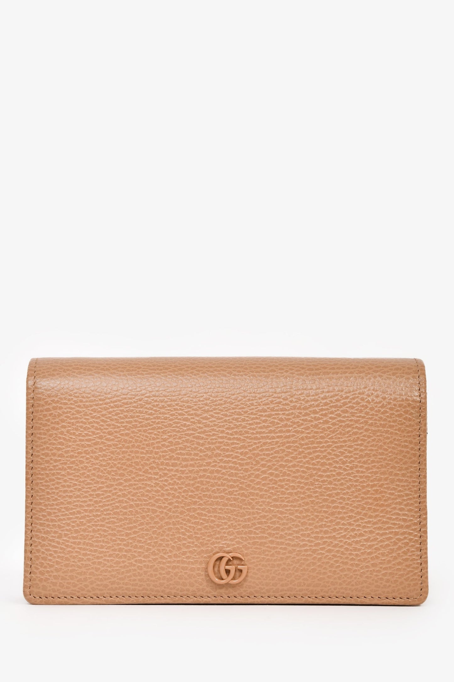 Gucci Beige Leather GG Wallet On Chain