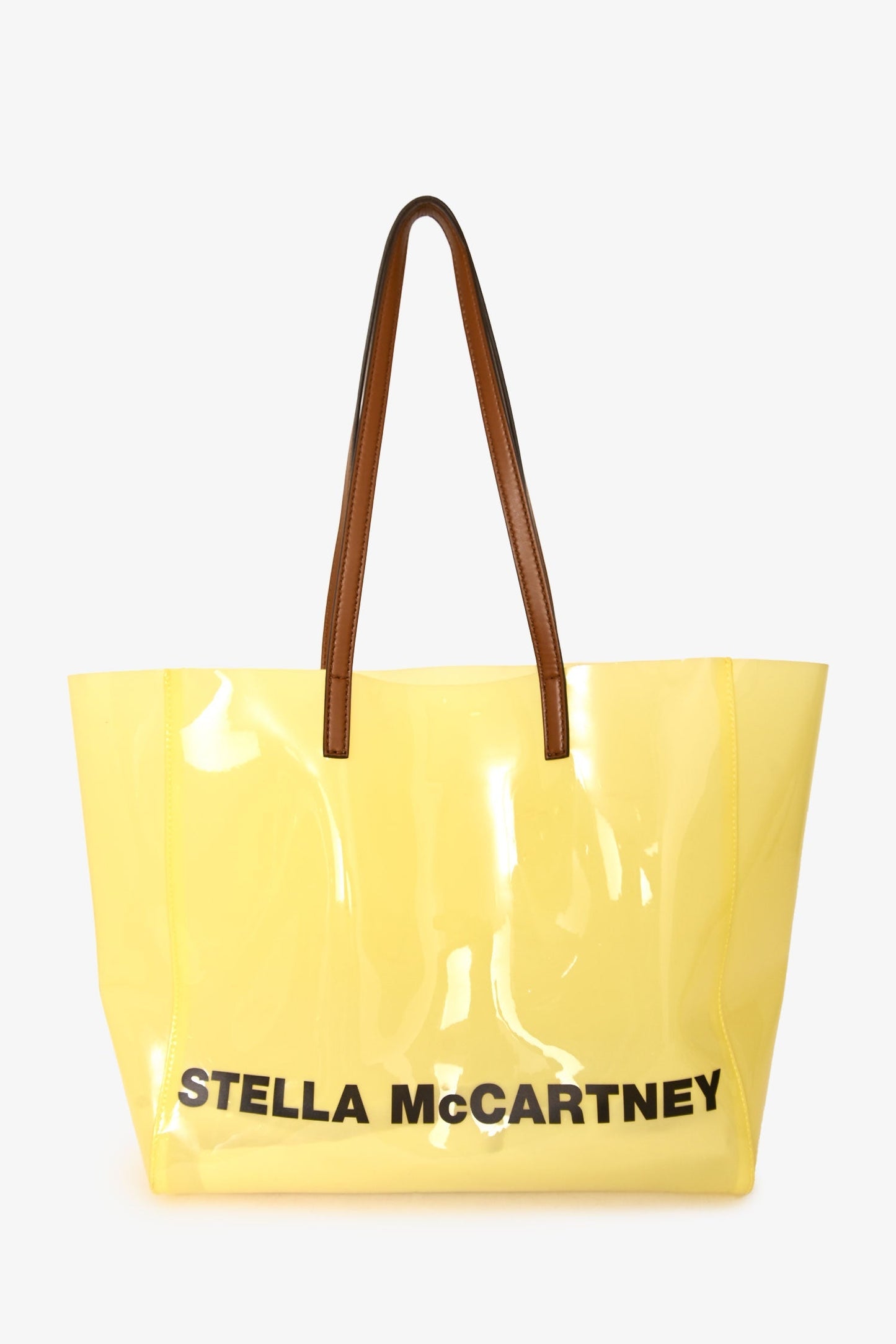 Stella McCartney Yellow Clear Logo Tote Bag