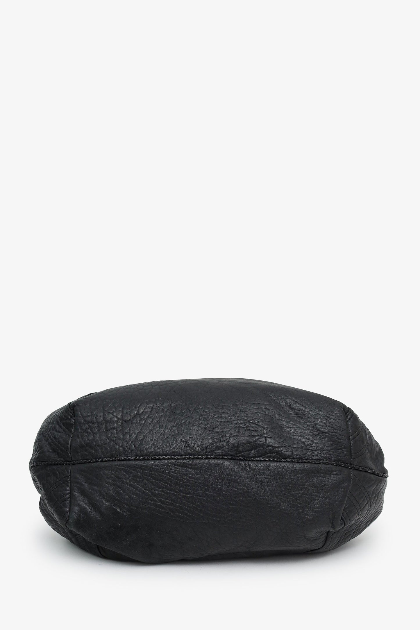 Fendi Vintage Black Leather Spy Hobo Bag