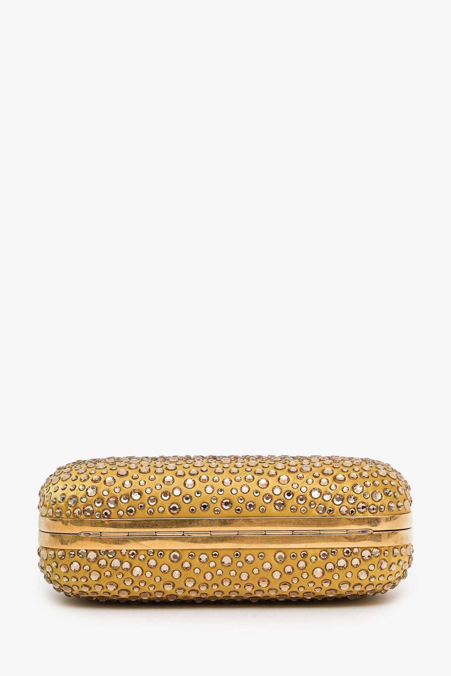 Alexander McQueen Gold Rhinestone Skull Clutch