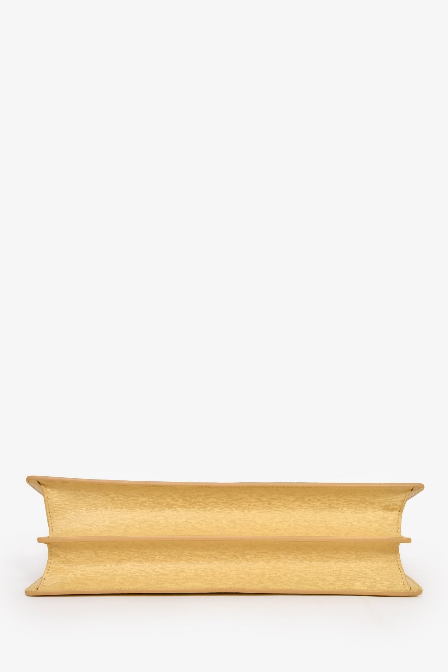 Celine Yellow Leather Clasp Top Handle Bag