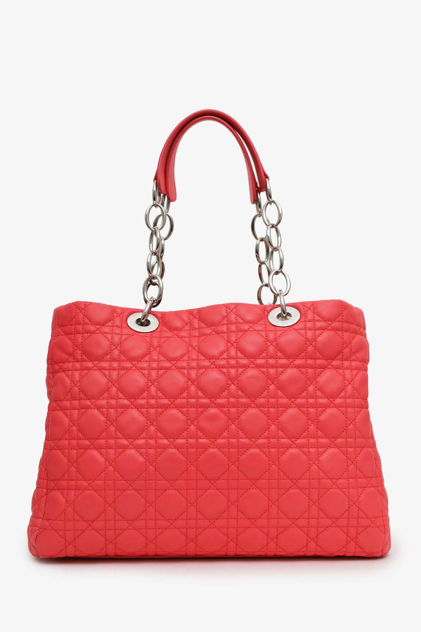 Christian Dior 2012 Pink Cannage Lambskin Leather Dior Soft Shopping Tote Bag