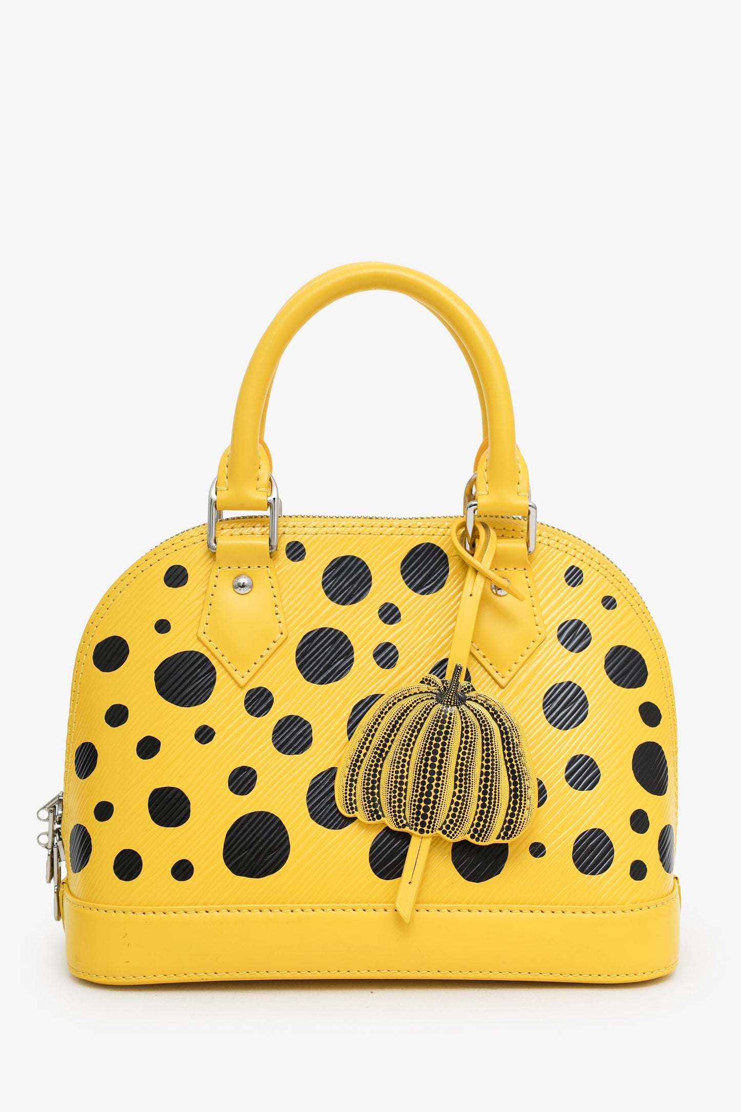 Louis Vuitton x Yayoi Kusama Yellow/Black Epi Leather Dots Alma BB with Strap