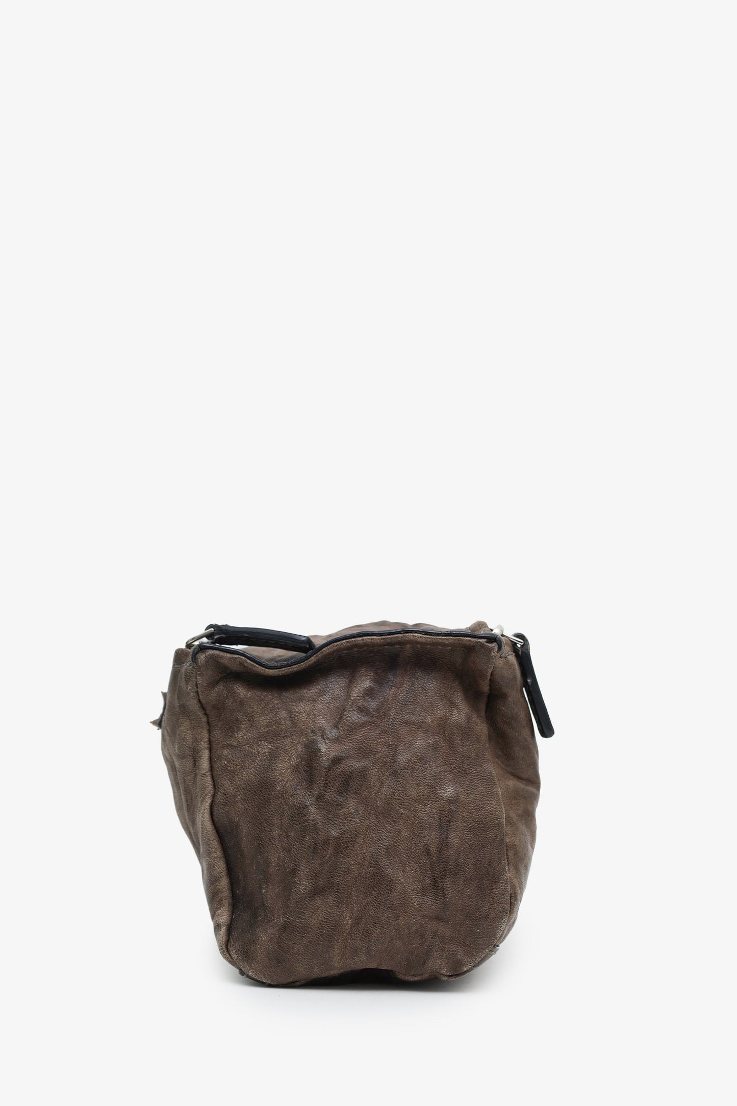 Givenchy Brown Crinkled Leather Mini Pandora Crossbody