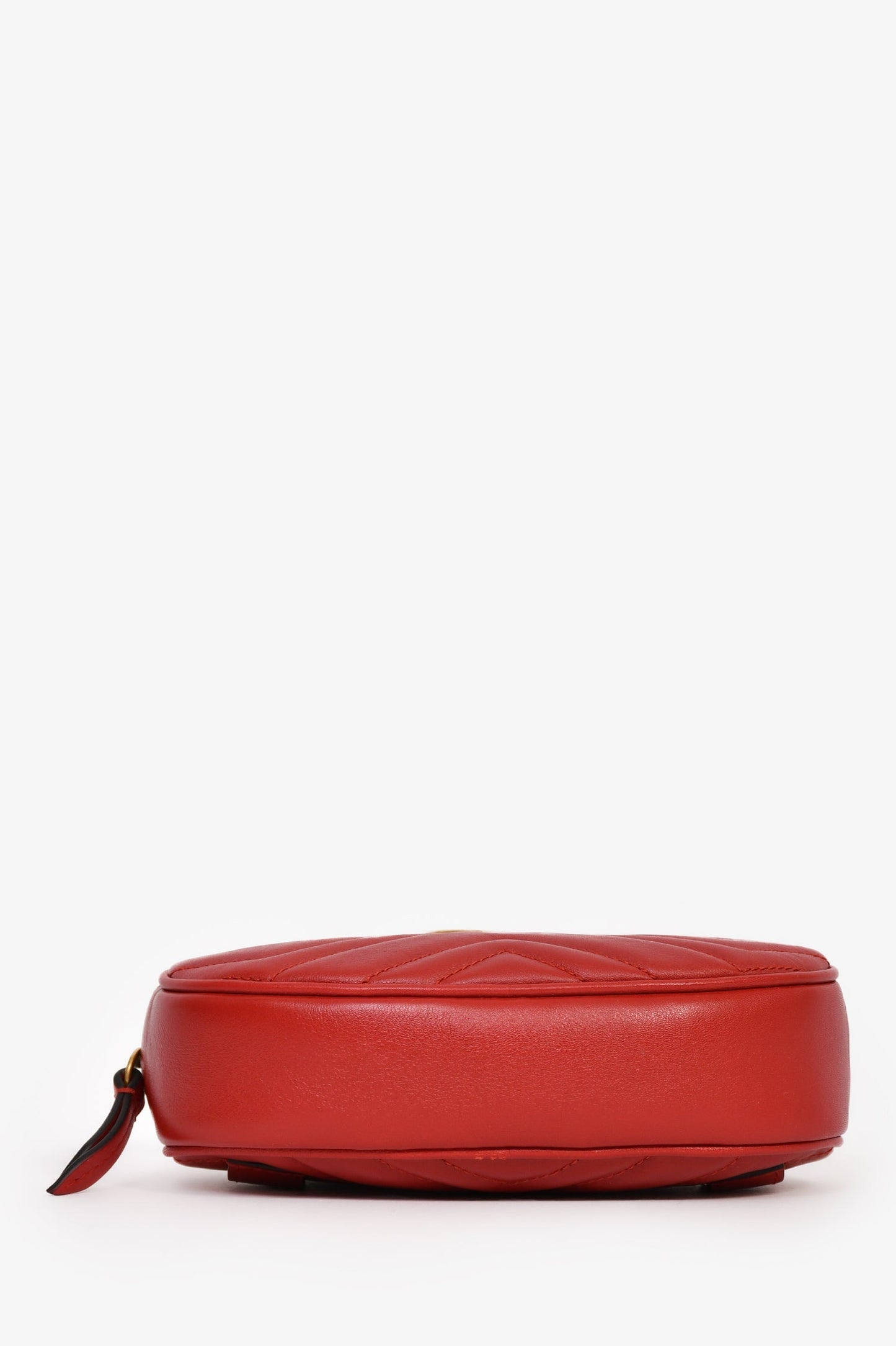 Gucci Red Chevron Leather Marmont Belt Bag