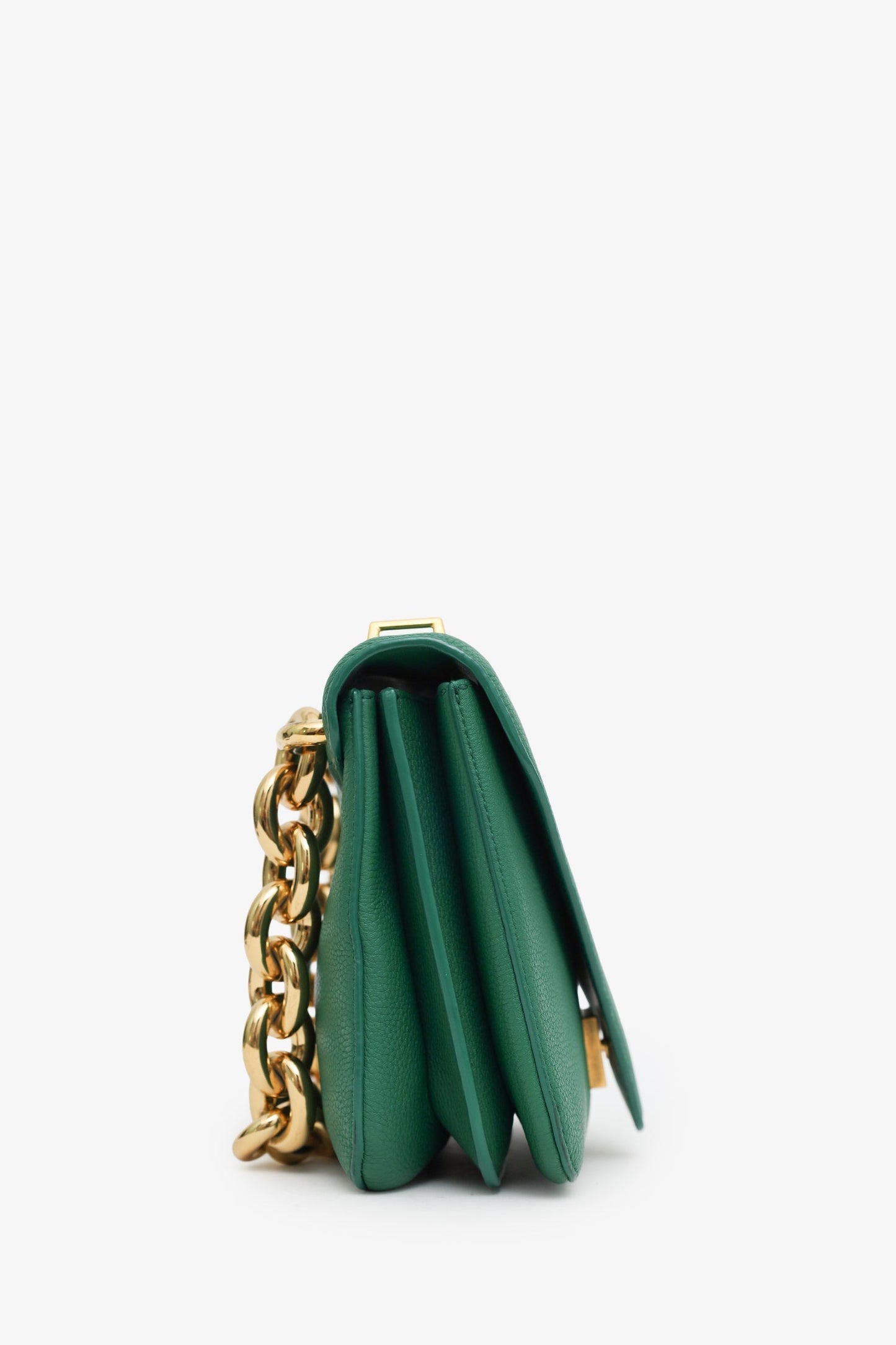Bottega Veneta Green/Gold Mount Envelope Crossbody Bag