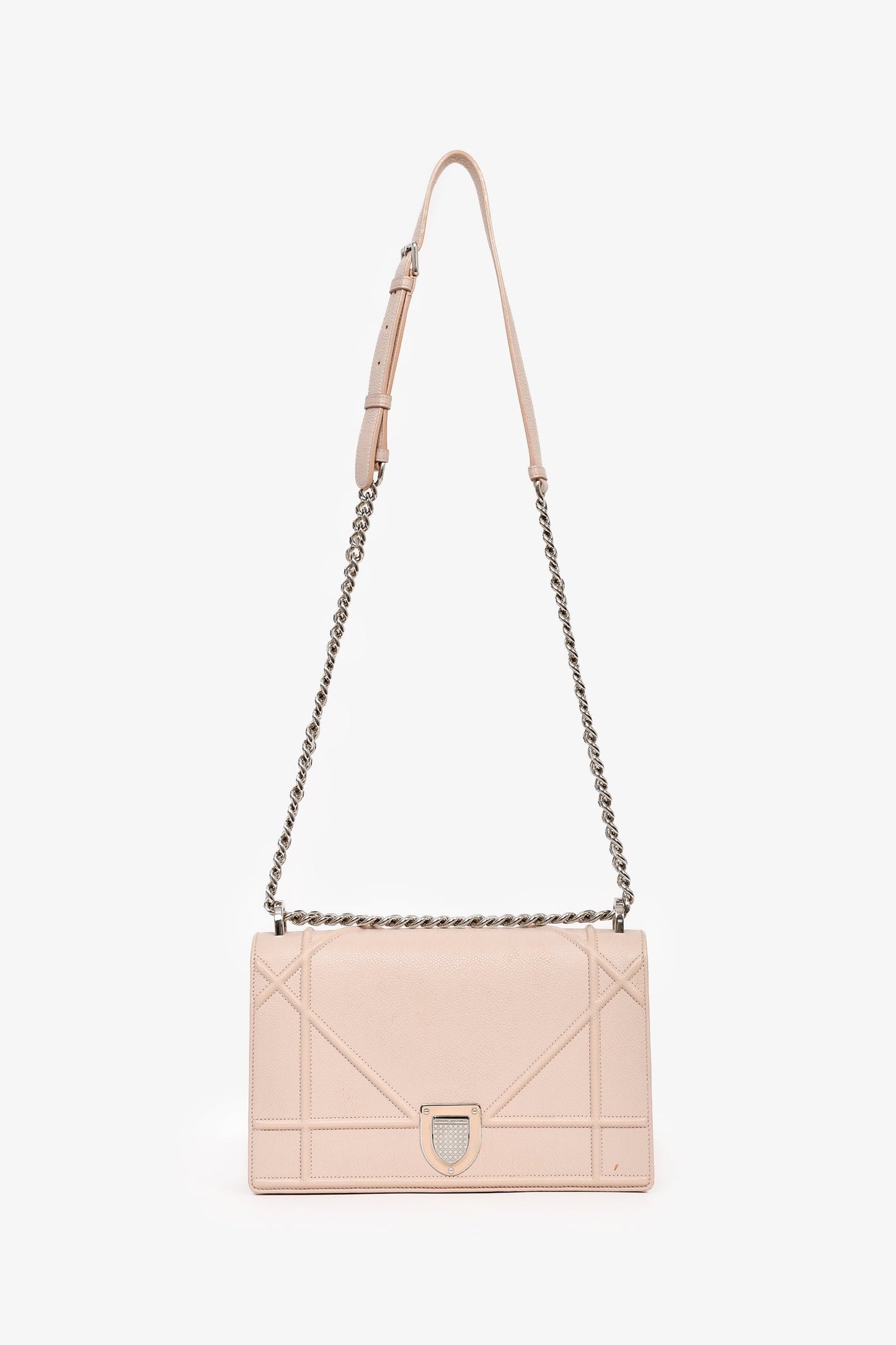Christian Dior 2015 Pink Leather 'Diorama' Flap Bag