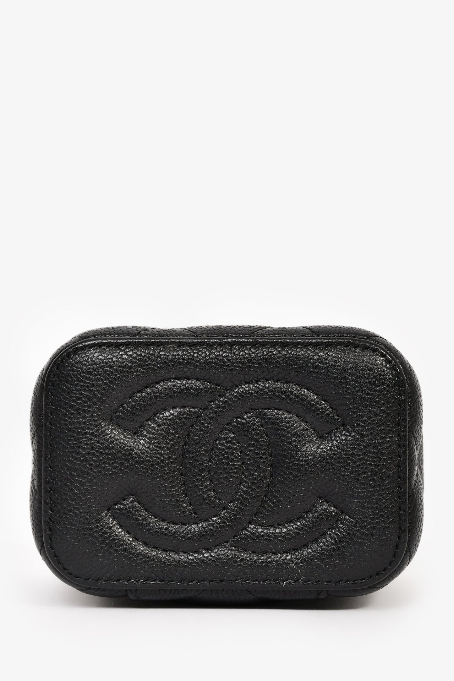 Chanel™ Black Caviar Leather Mini Vanity Crush Crossbody Gold Hardware