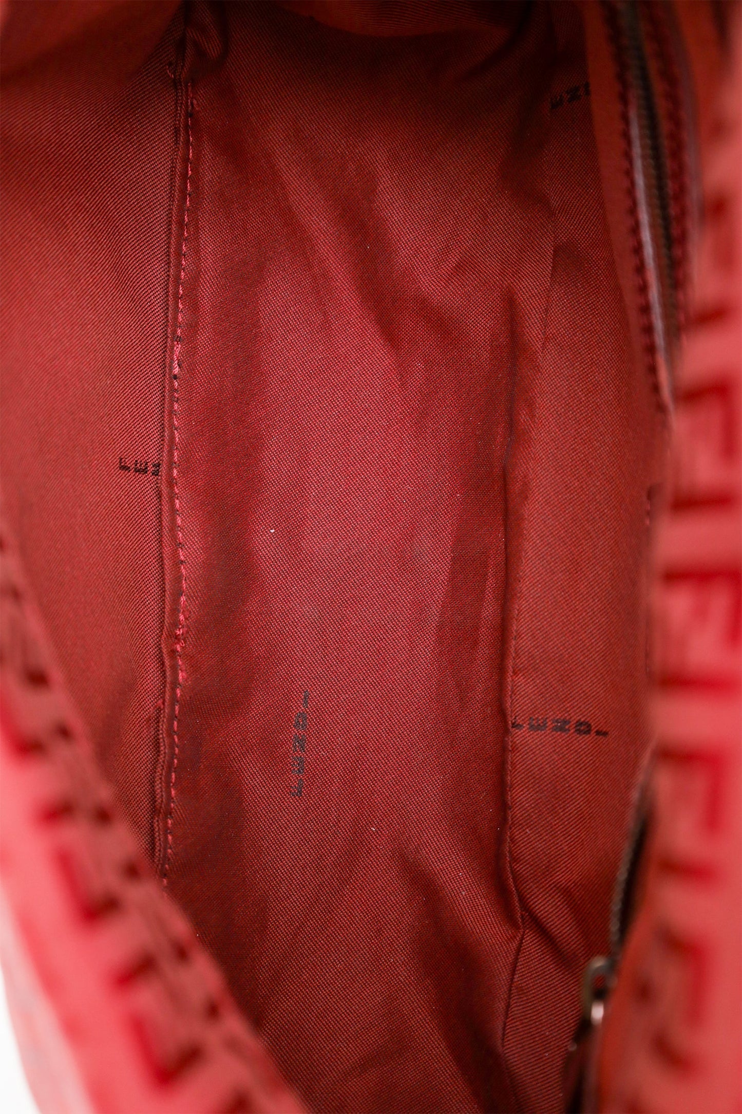 Fendi Red FF Zucca Canvas Baguette Flap Bag