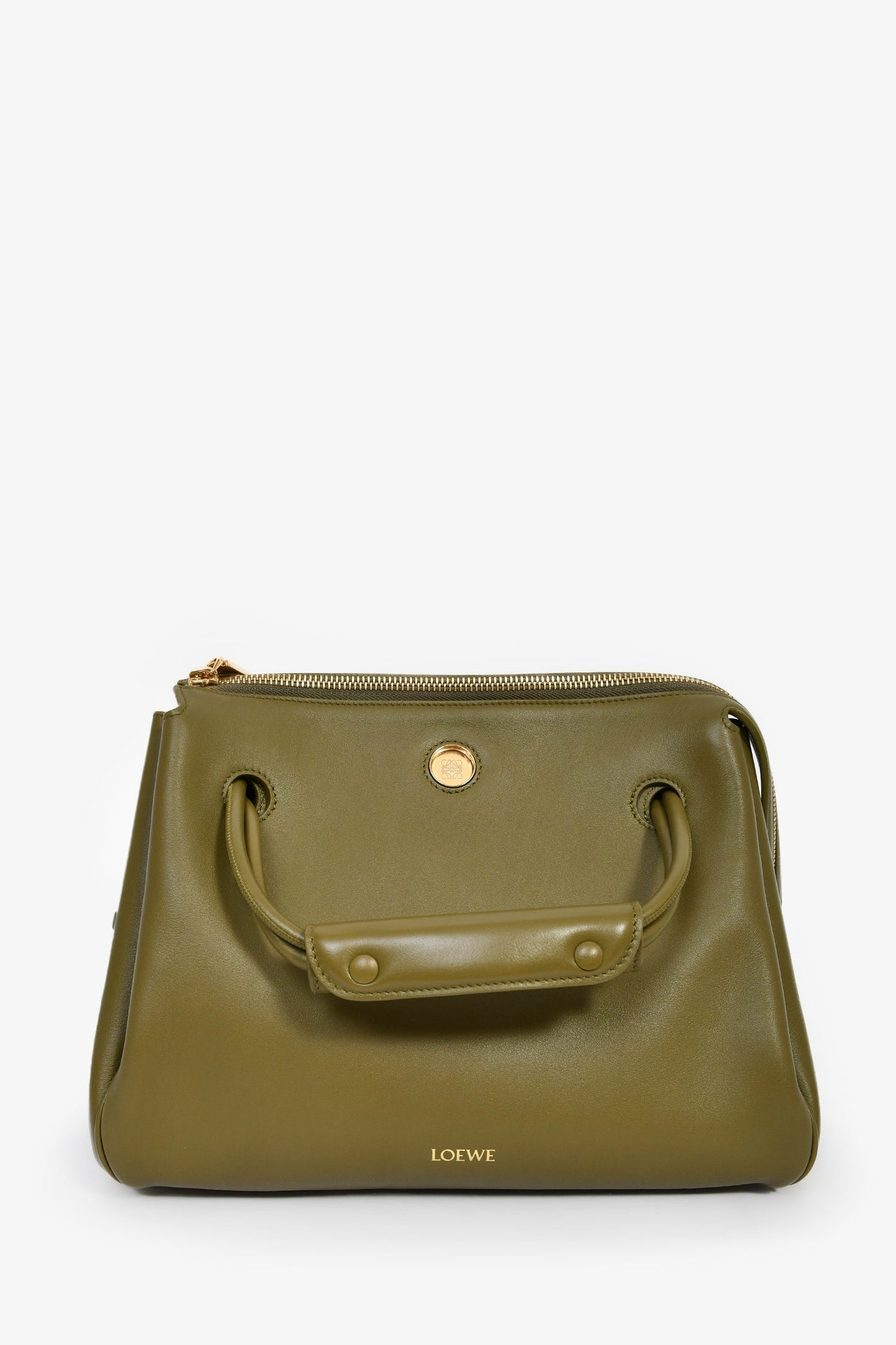 Loewe 2025 Olive Green Leather Medium Madrid Bag