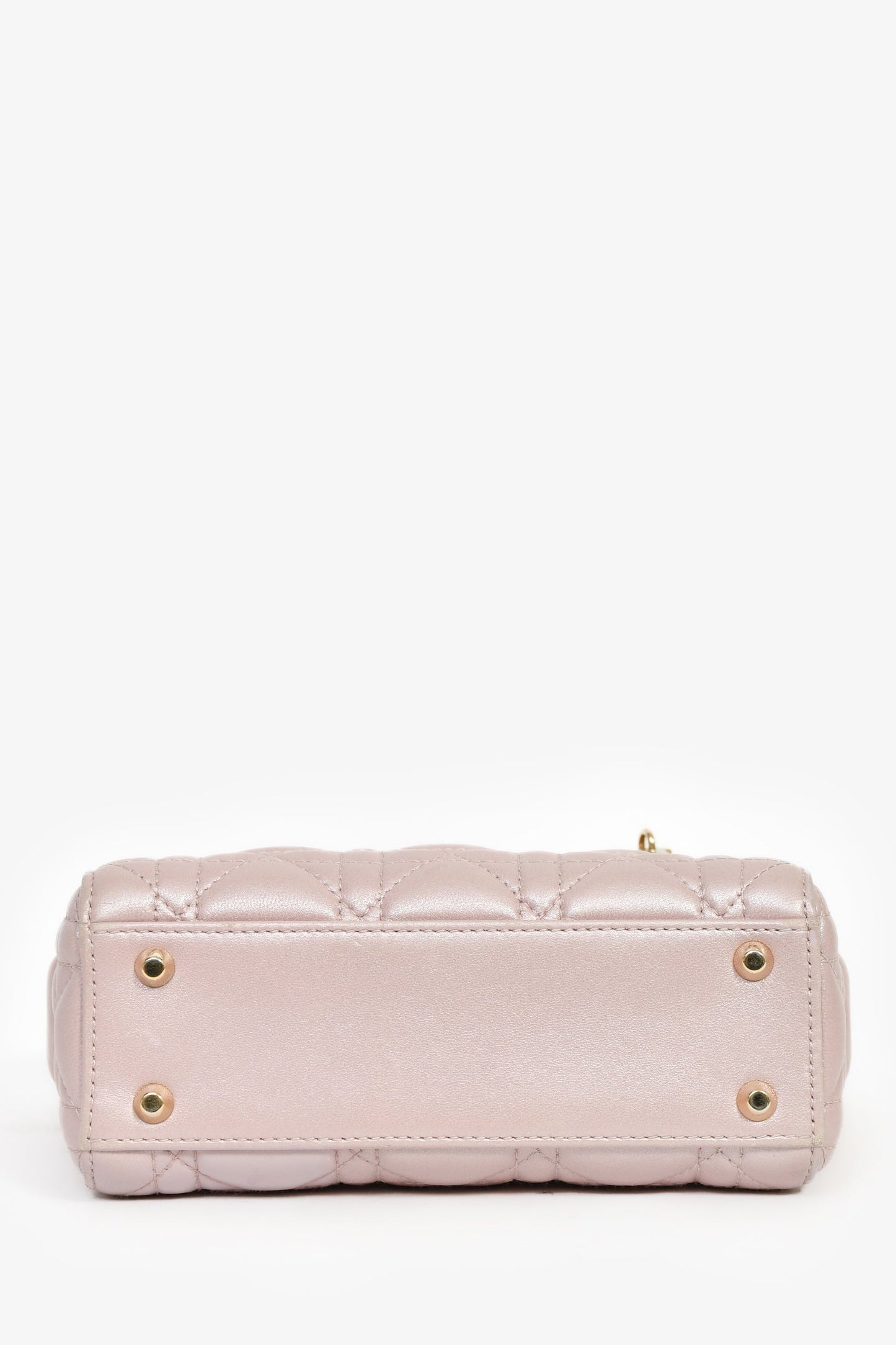 Christian Dior 2017 Pink Iridescent Leather Mini Lady Dior
