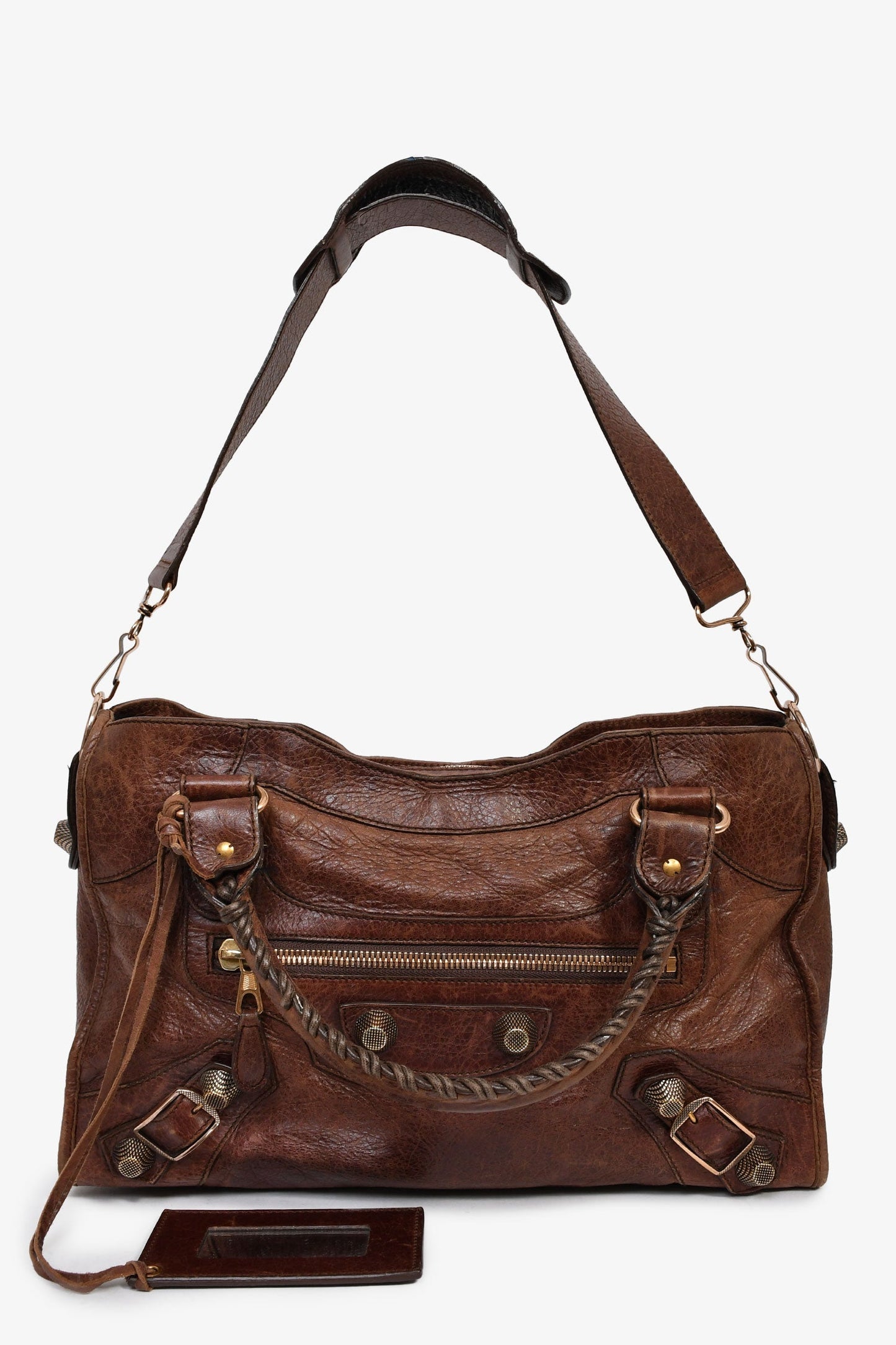 Balenciaga Vintage Rust Brown Leather City Bag RGHW
