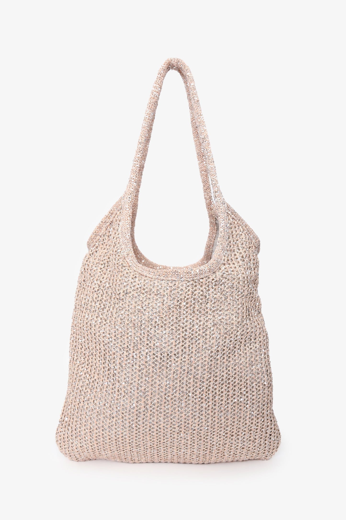 Miu Miu Blush Sequin Mesh Ivy Bag with Leather Pouch