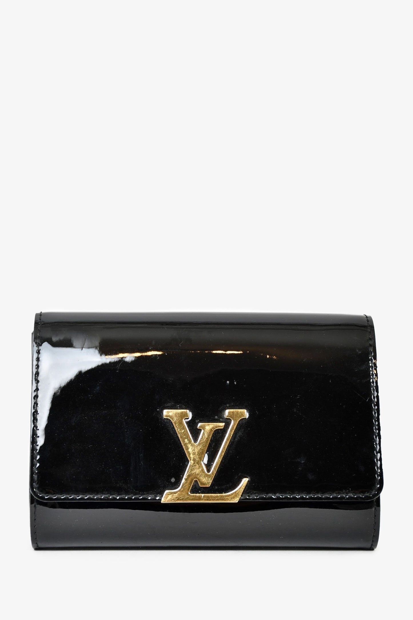 Louis Vuitton Black Patent Leather Louise PM Chain Crossbody Bag