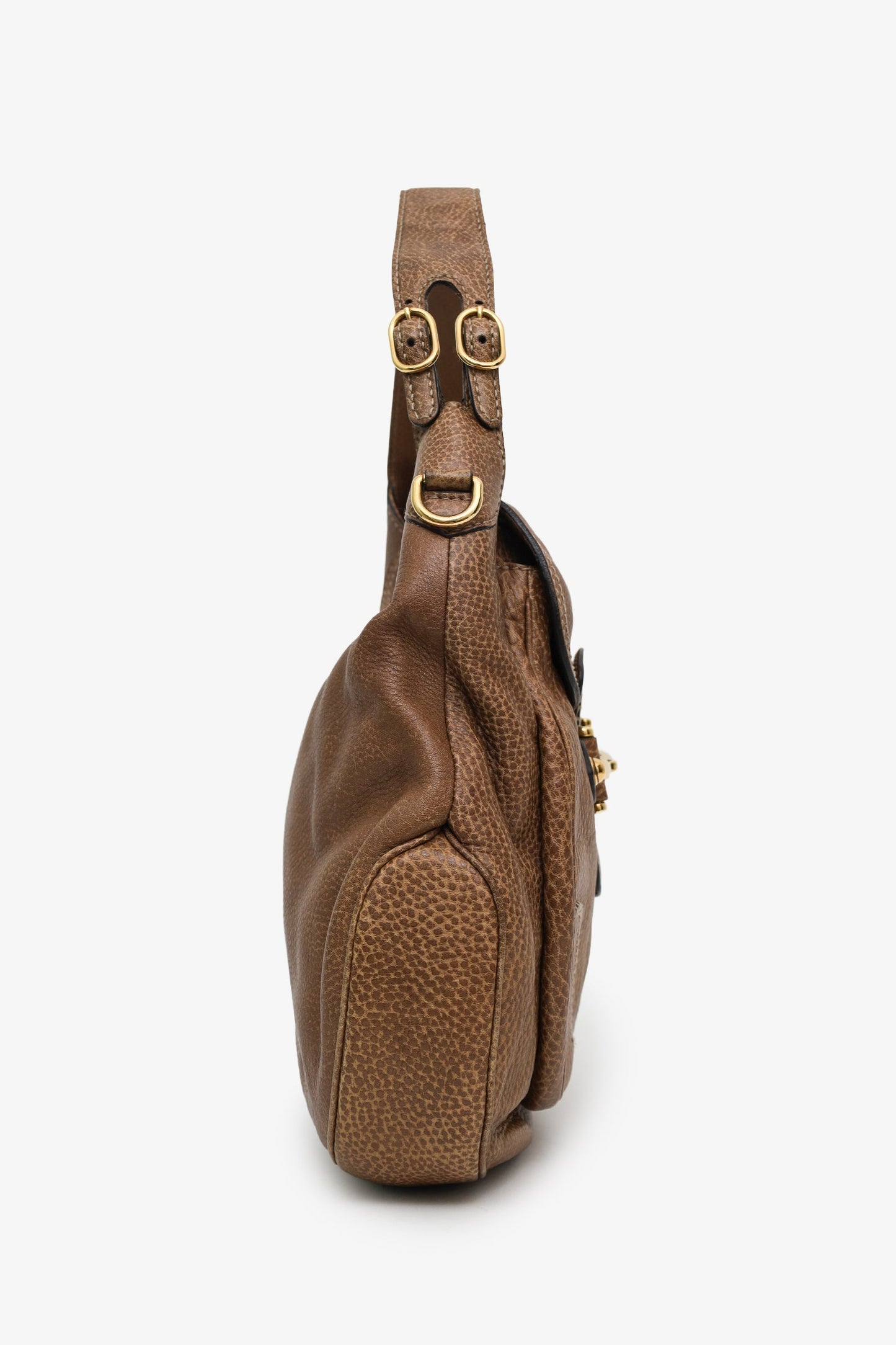 Gucci Brown Guccissima Leather Large New Pelham Horsebit Shoulder Bag