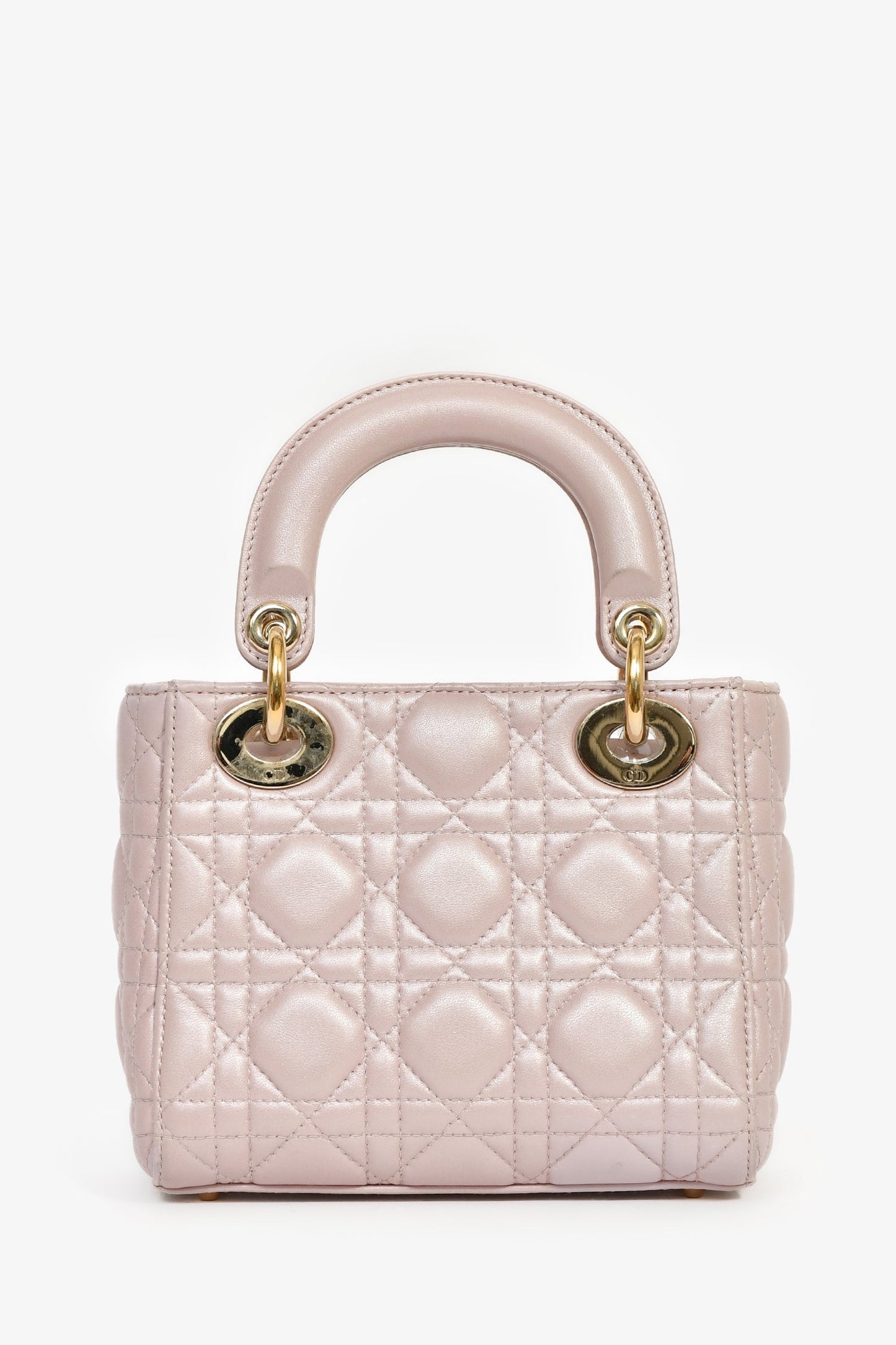 Christian Dior 2017 Pink Iridescent Leather Mini Lady Dior