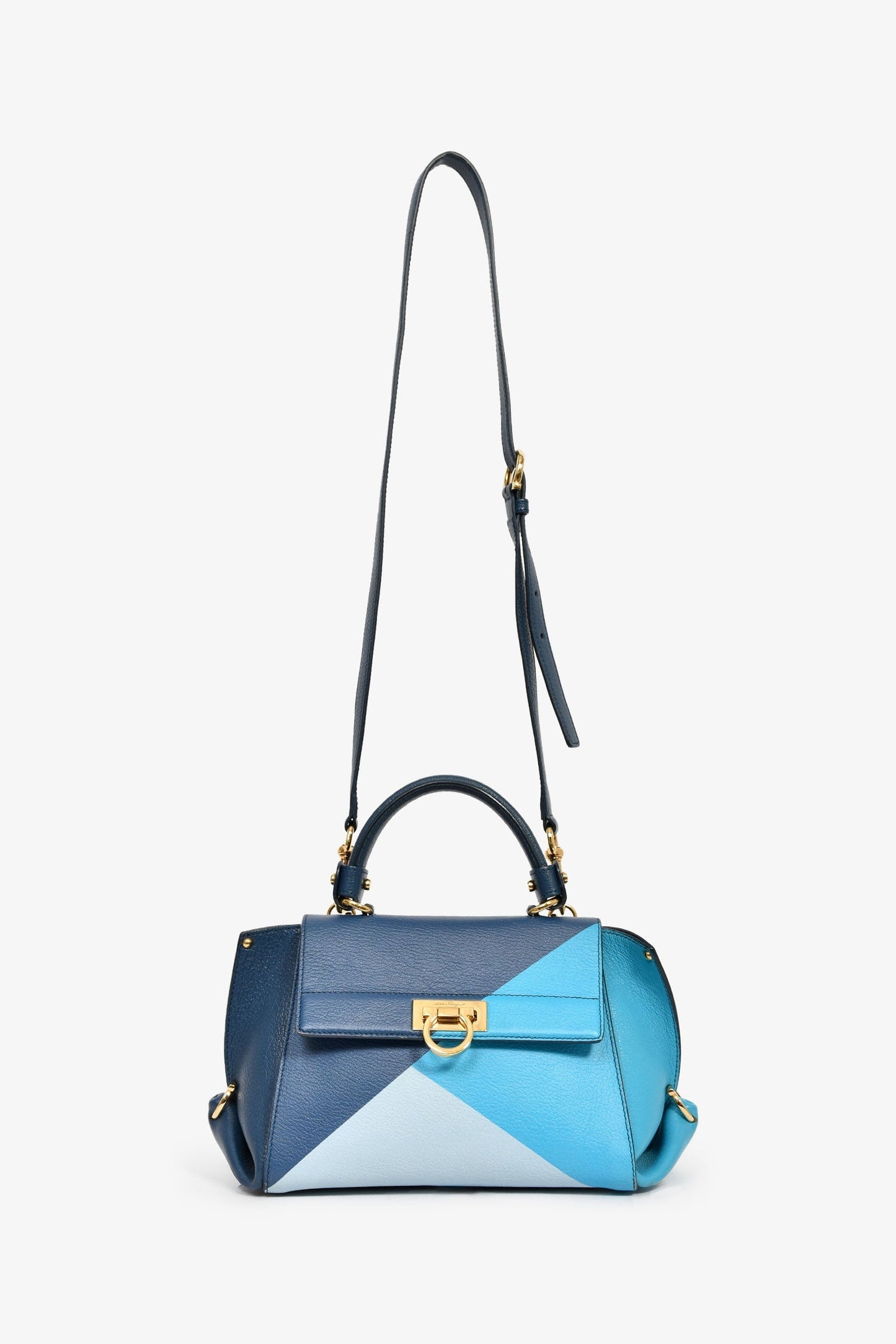 Salvatore Ferragamo 2016 Blue Sofia Leather Shoulder Bag