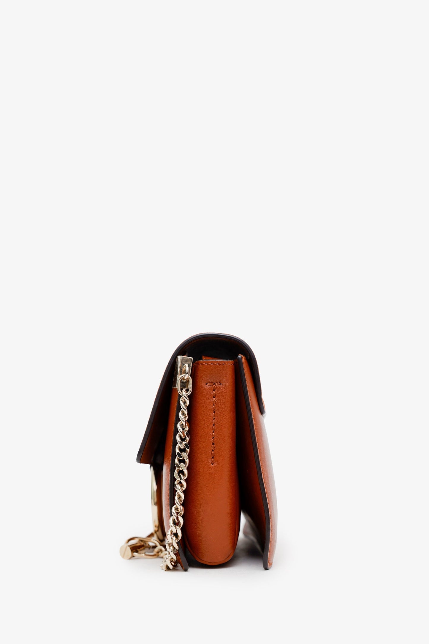 Chloé Brown Leather Suede Mini Faye Chain Bag