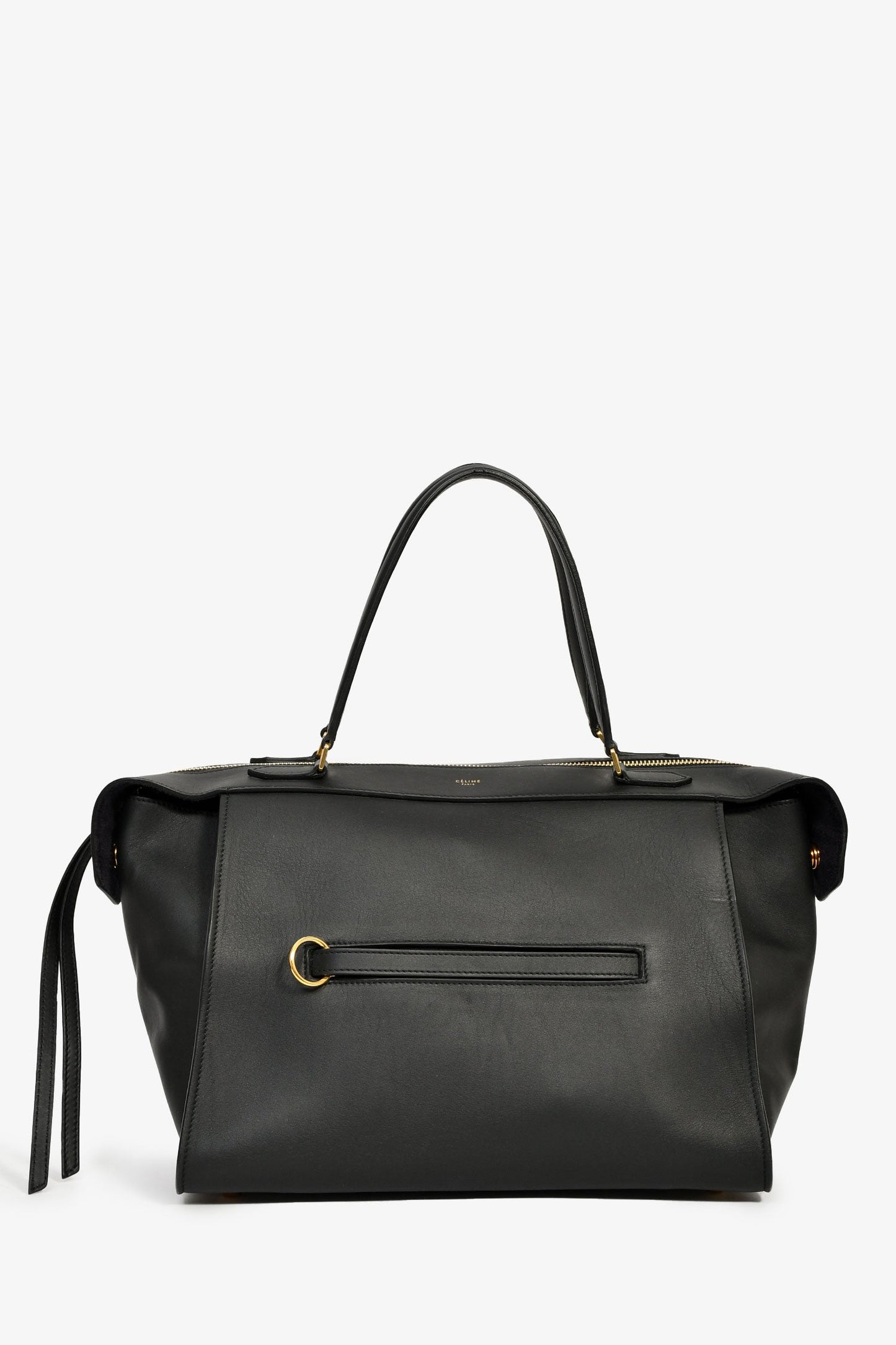 Celine Black Leather Medium Ring Bag